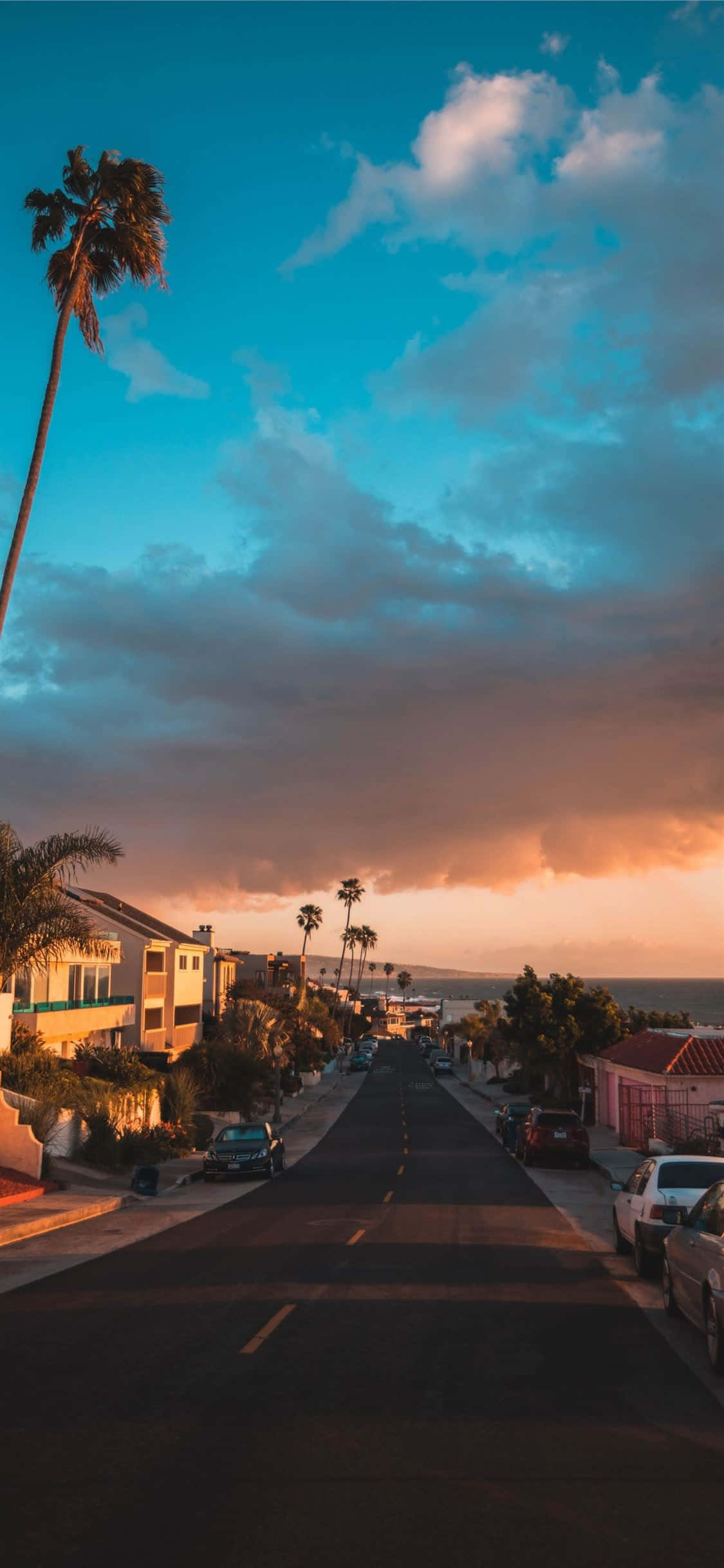 Παραθαλάσσια σπίτια φόντο Pixel 3 California Ταπετσαρία