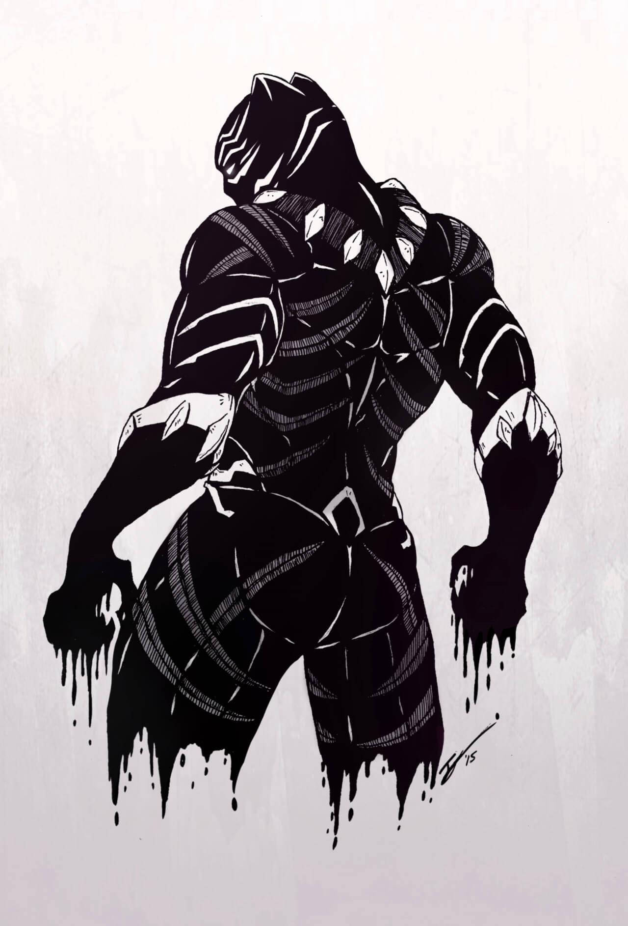 Ο χαρακτήρας κόμικ της Marvel Black Panther σε εφέ τήξης. — Marvel Ταπετσαρία