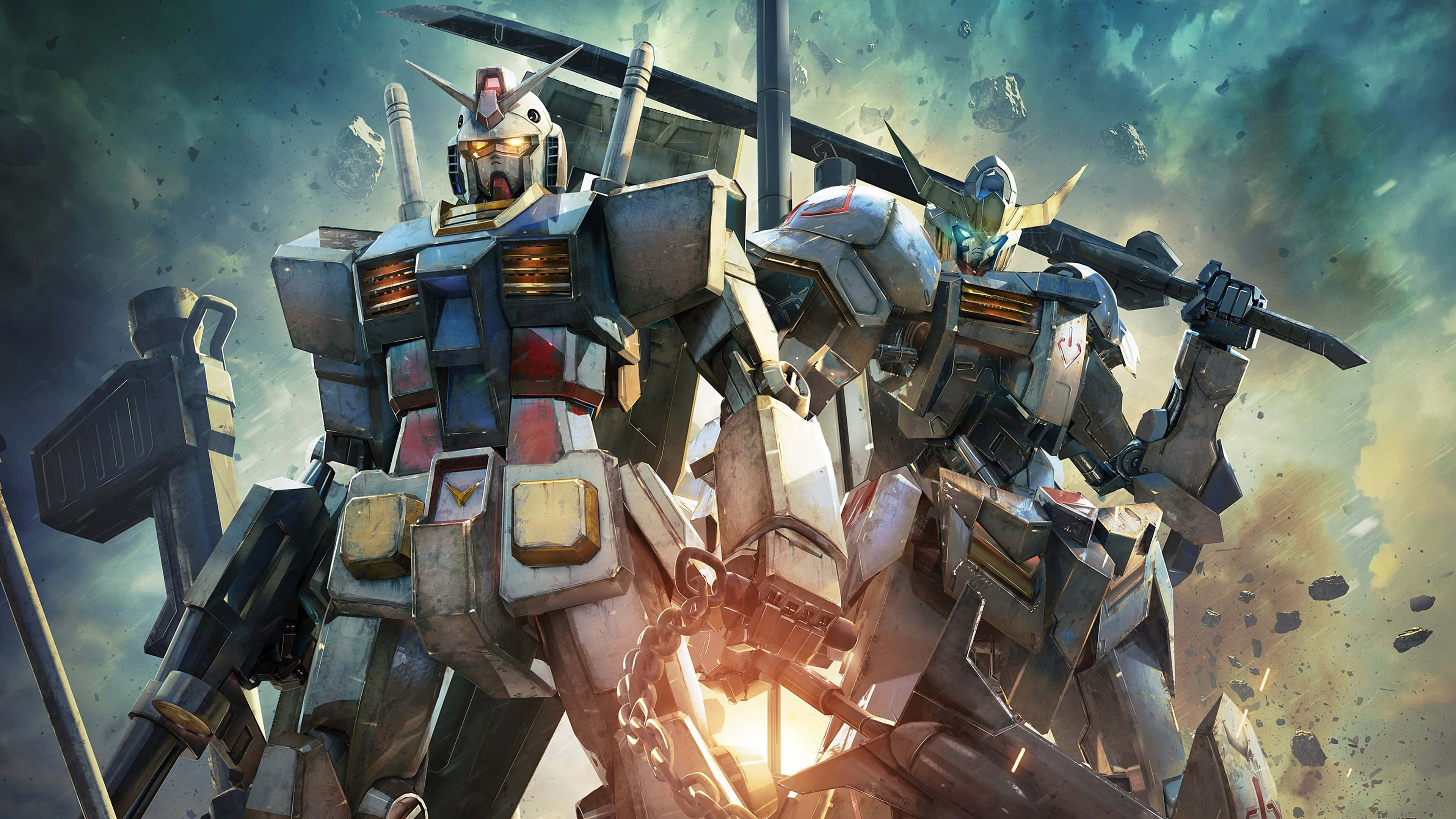 Πιλότος Gundam Παρακολουθεί μια Μητρόπολη από Ψηλά Ταπετσαρία