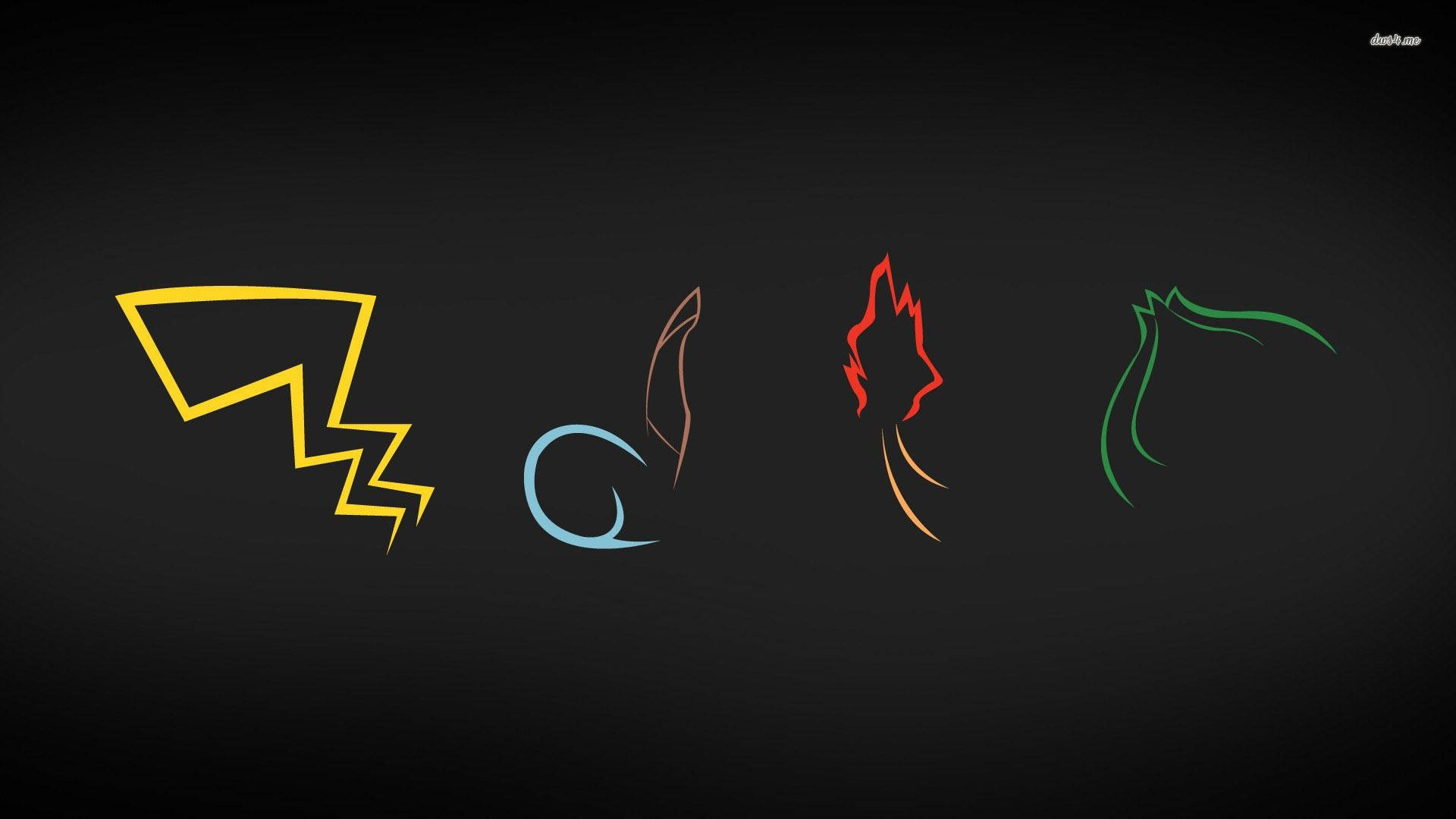 Πινακίδες Pokemon Pikachu, Squirtle, Charmander και Bulbasaur — Pokemon Ταπετσαρία