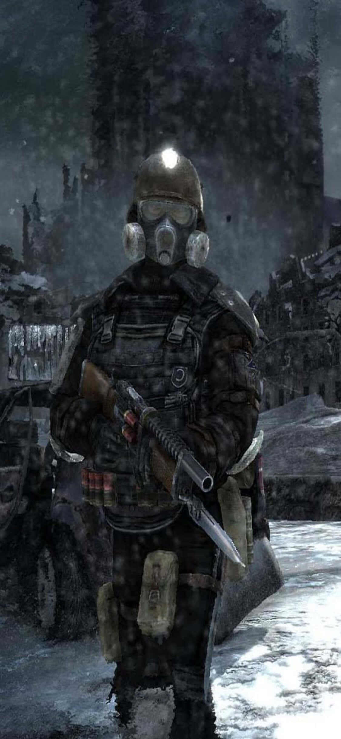Πλήρης Στρατιωτική Εξάρτυση Αναζήτηση iPhone X Metro Last Light Φόντο Ταπετσαρία