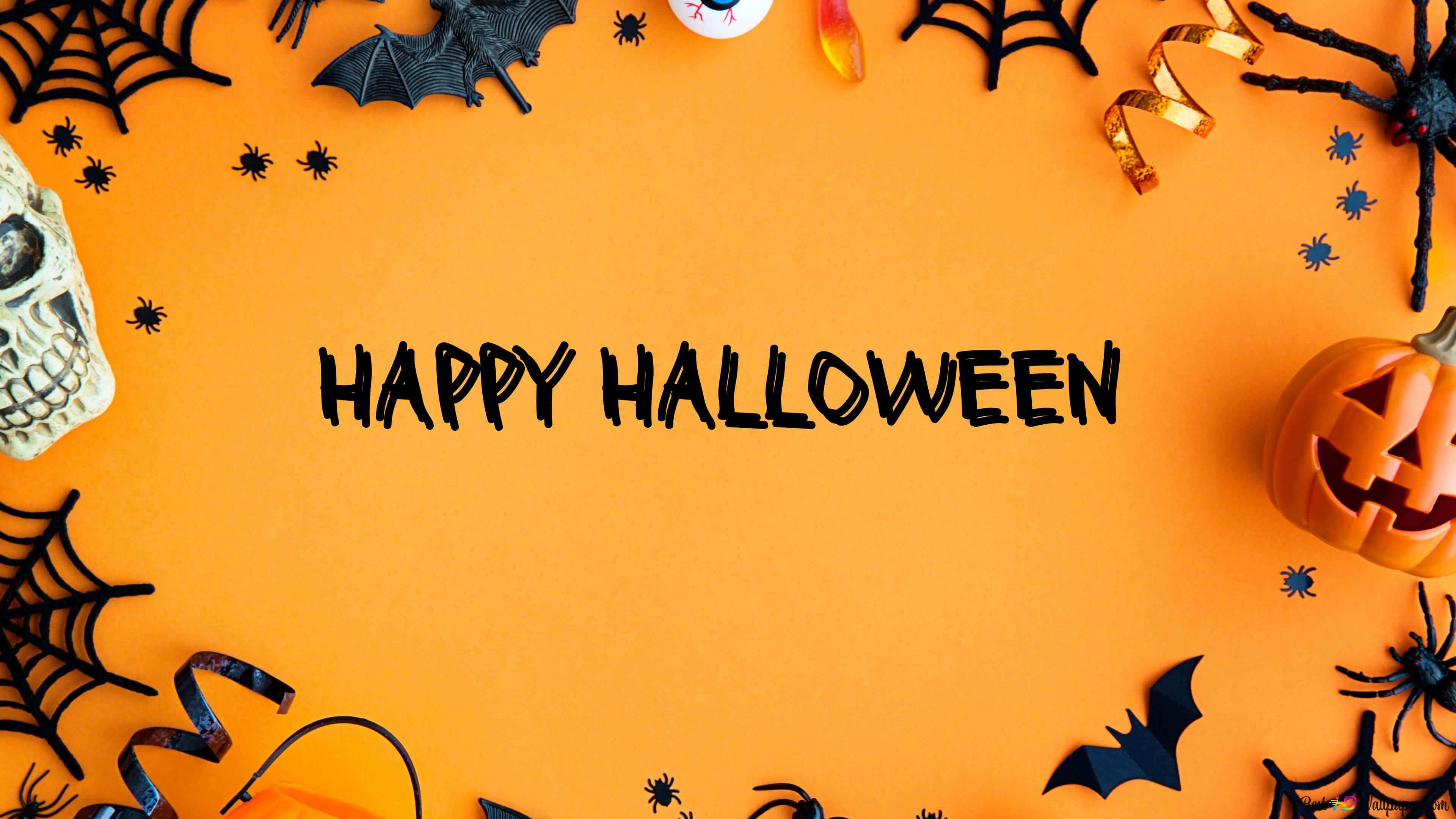 Πορτοκαλί Χαιρετισμός Halloween Ταπετσαρία