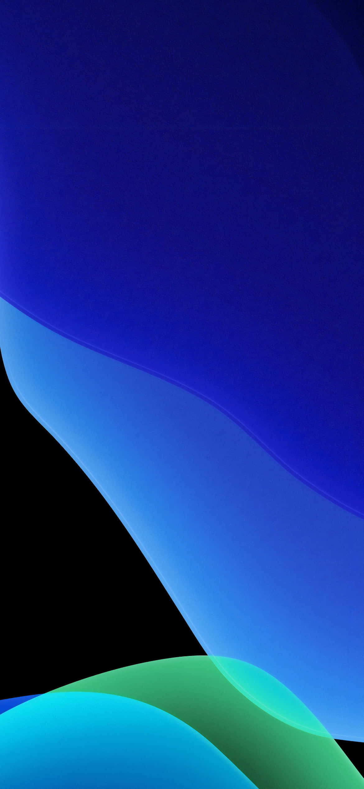 Πράσινο iOS 13 με Μπλε και Μαύρο Φόντο Ταπετσαρία