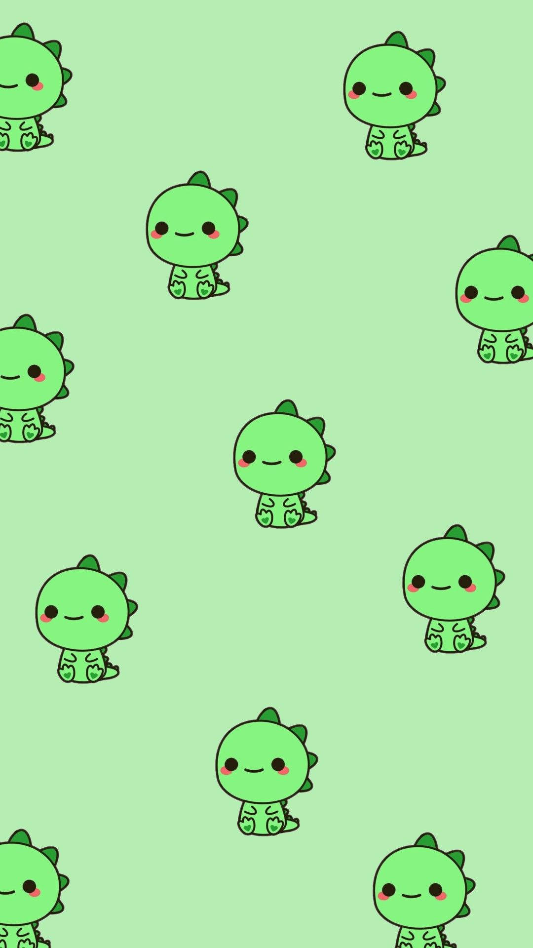 Πράσινο Kawaii iPhone με Dino Ταπετσαρία