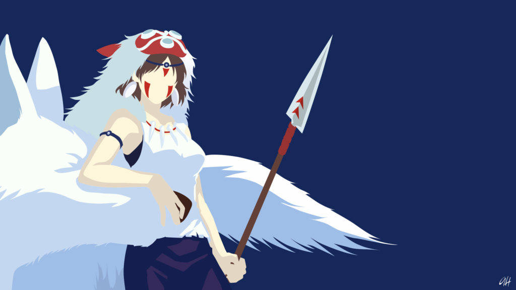 Πριγκίπισσα Μονονόκε Μινιμαλιστικό Anime Ταπετσαρία