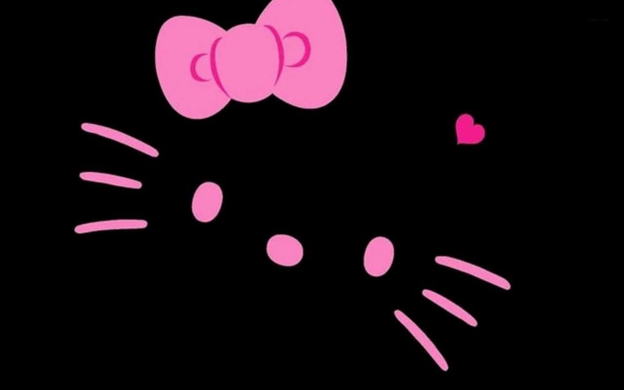 Πρόσωπο Hello Kitty σε Μαύρο και Ροζ Φόντο Ταπετσαρία
