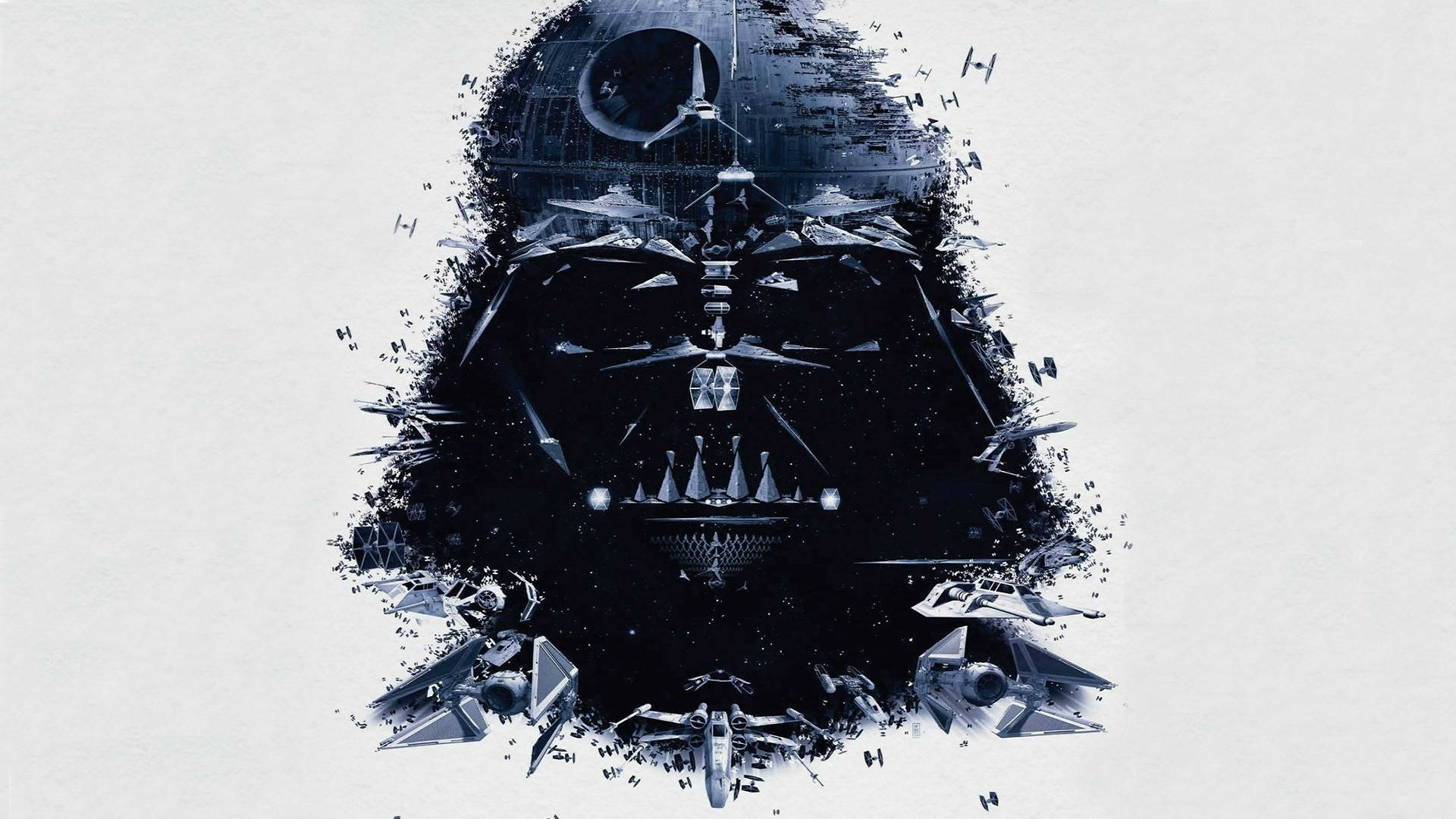Πρόσωπο Sith από την ταινία Star Wars σε σκοτεινή οθόνη Ταπετσαρία