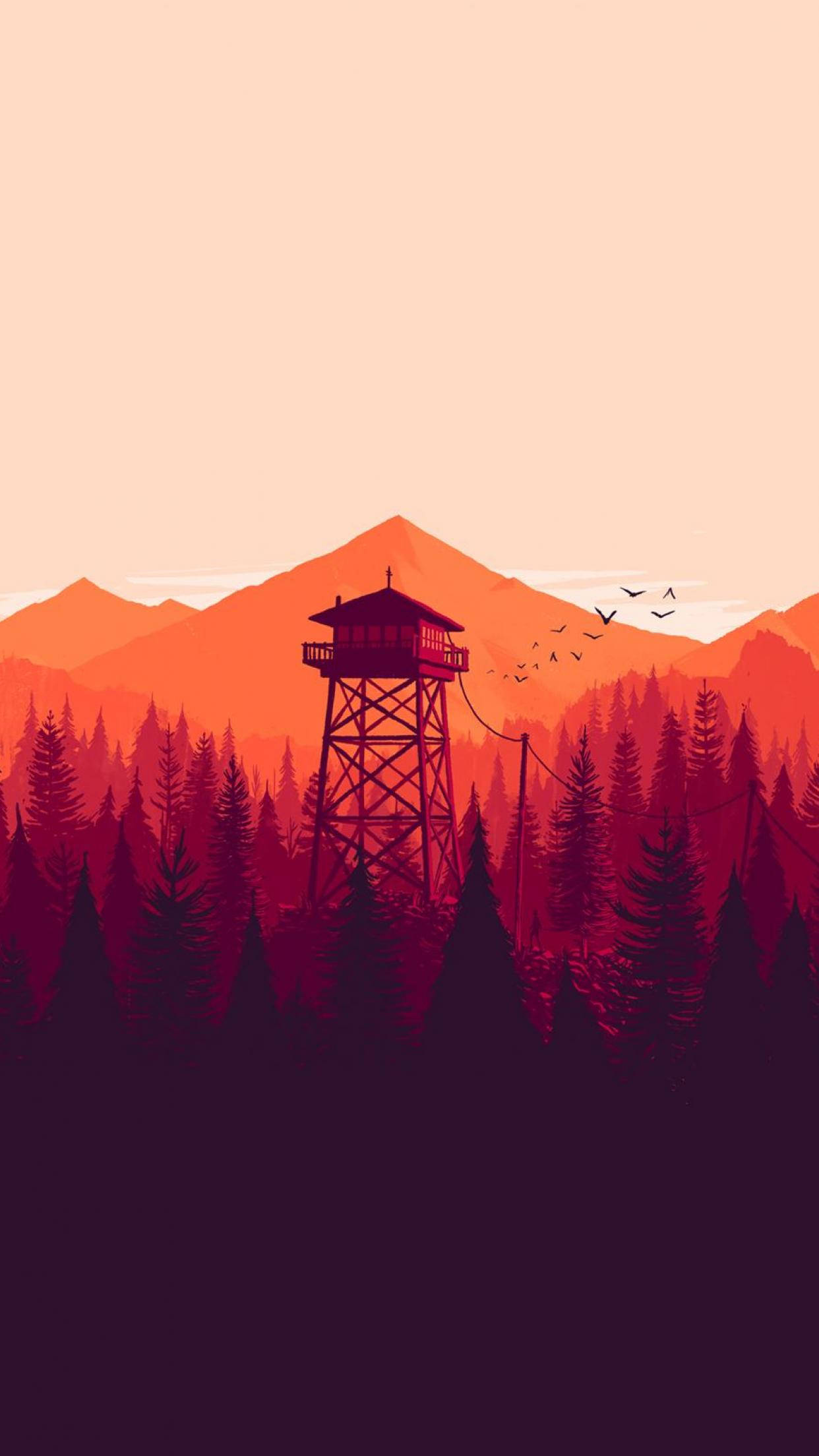 Πύργος Παρατήρησης στο Δάσος Indie Phone Ταπετσαρία