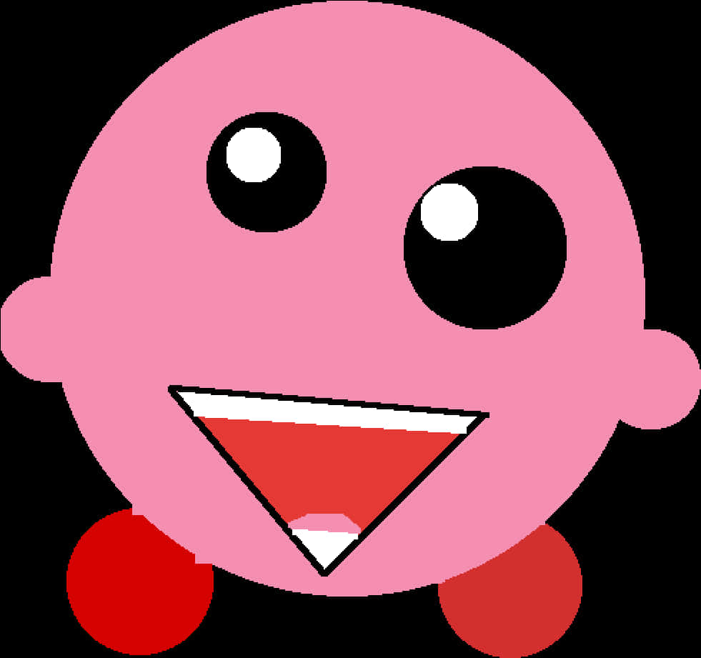 Ροζ Kirby Διανυσματικό Γραφικό Ταπετσαρία