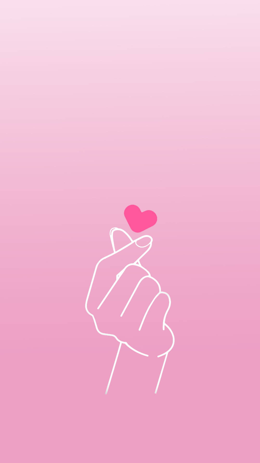 Ροζ Saranghae Finger Heart Ταπετσαρία