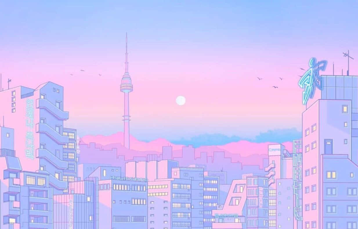 Ροζ αισθητική anime εικόνες Ταπετσαρία