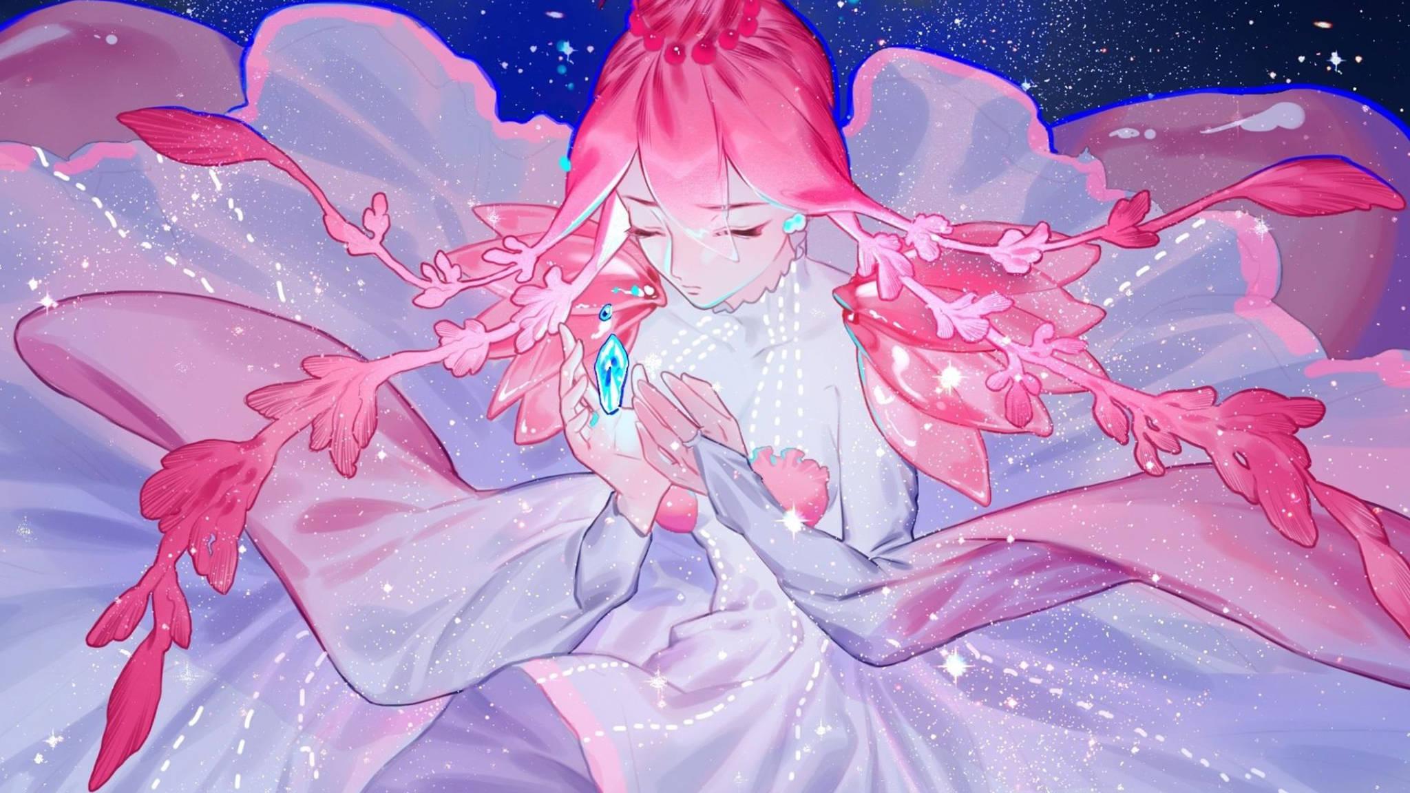 Ροζ Αισθητική Anime Ventricosus Ταπετσαρία