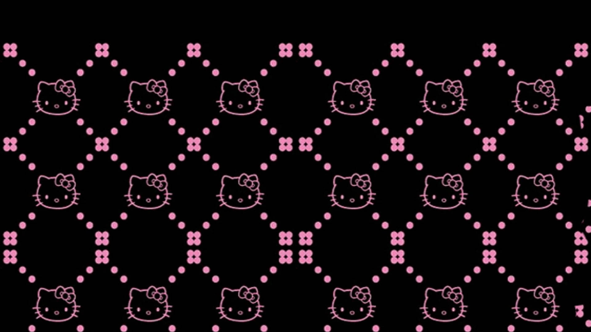 Ροζ και Μαύρο Μοτίβο Hello Kitty Ταπετσαρία