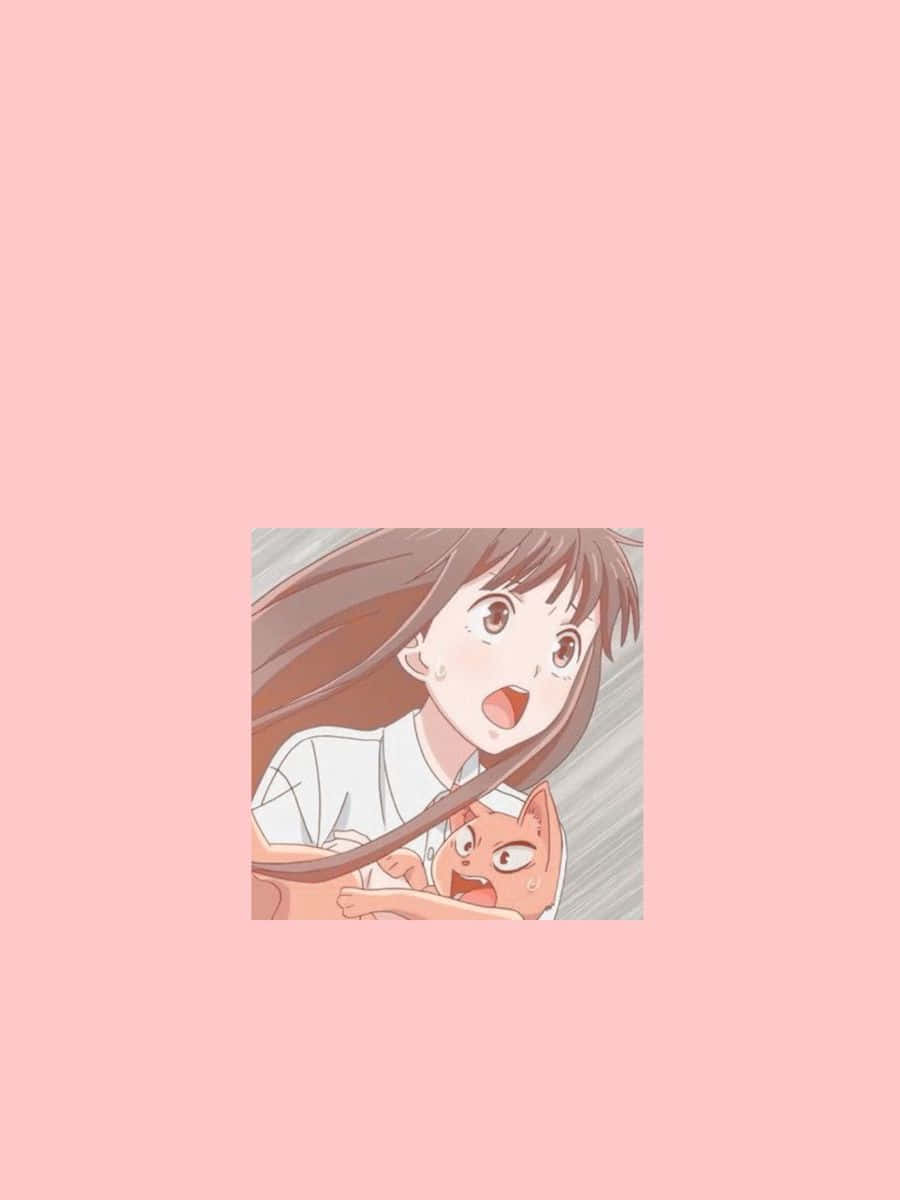 Ροζ Μινιμαλιστικό Tohru Honda Fruits Basket Anime Ταπετσαρία