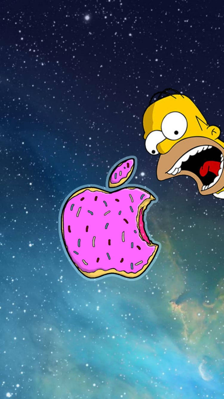 Ροζ Ντόνατ Λογότυπο Apple iPhone Ταπετσαρία