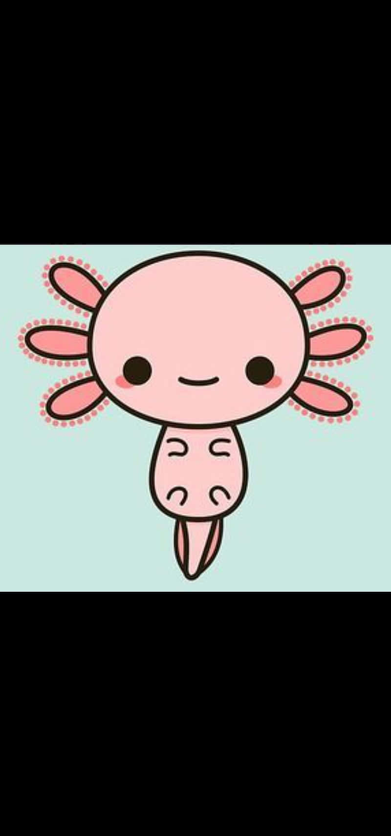 Ροζ Χαριτωμένο Axolotl Ψηφιακή Εικονογράφηση Ταπετσαρία