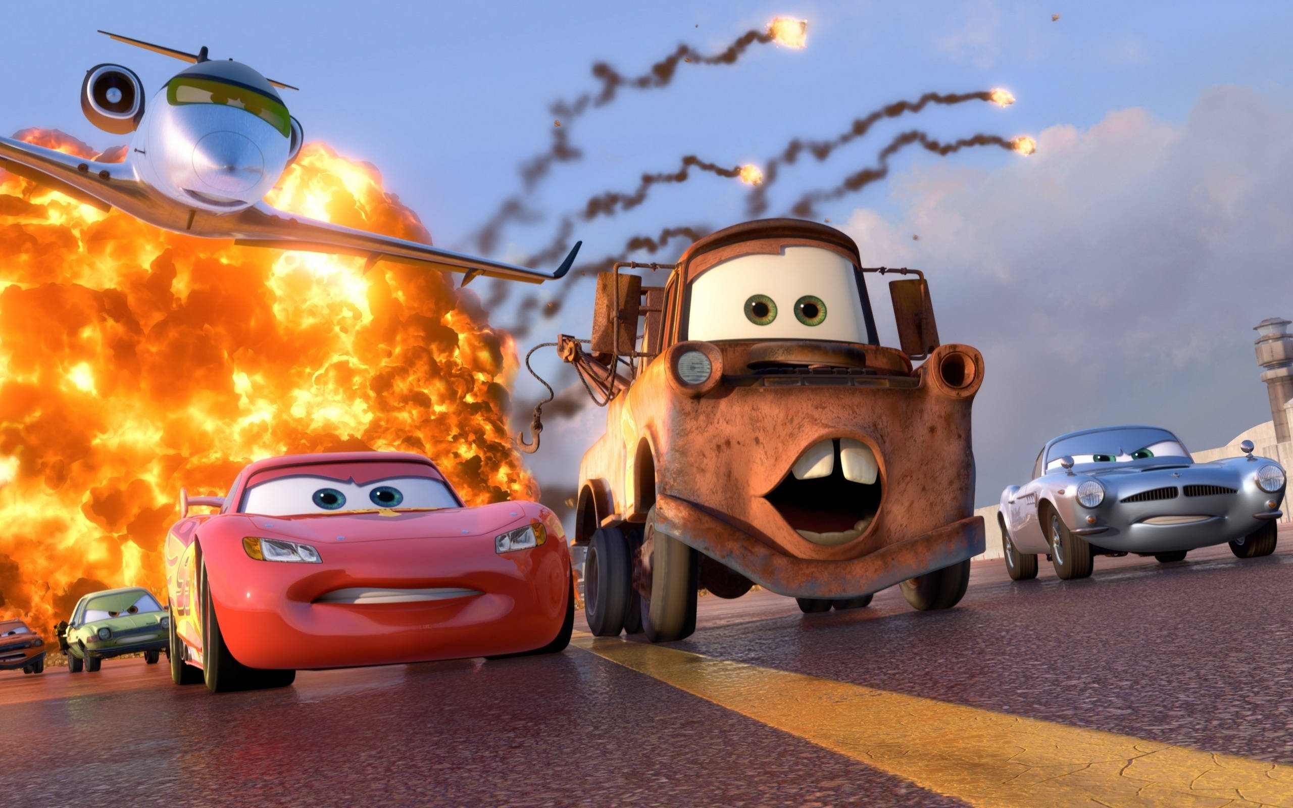 Σκηνή έκρηξης Cars 2 Ταπετσαρία
