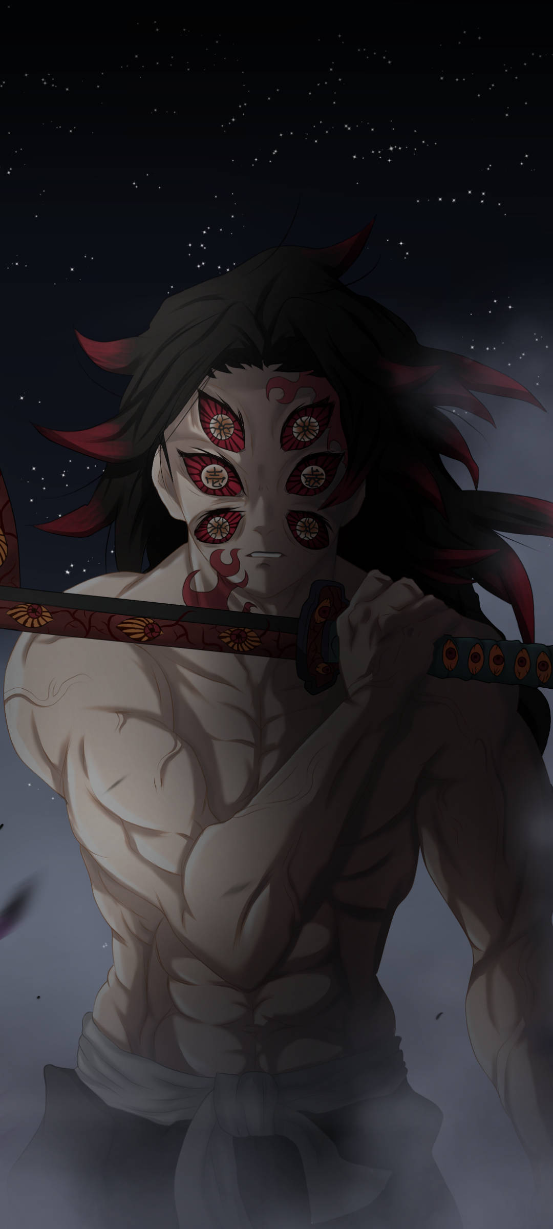 Σκισμένος Kokushibo του Demon Slayer Ταπετσαρία