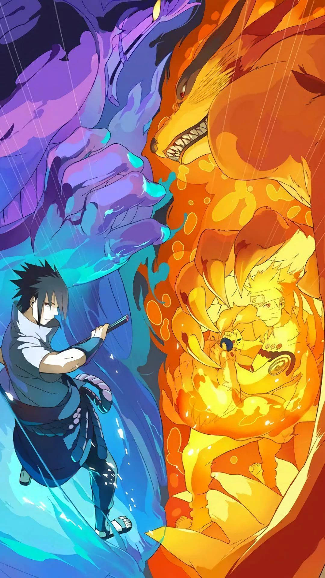 Σκοτεινό και Nine Tails Chakra Sasuke Naruto iPhone Ταπετσαρία