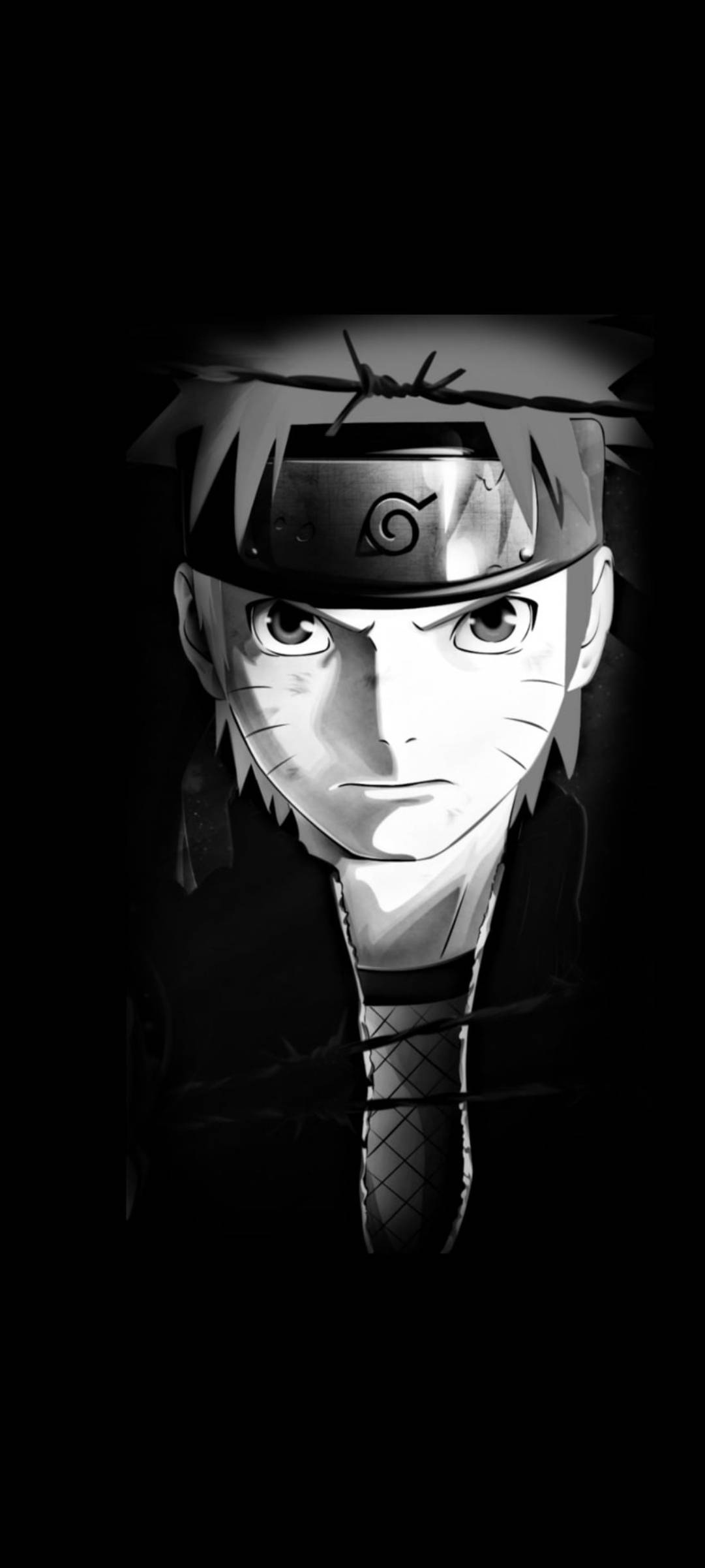 Σοβαρός Uzumaki Naruto Μαύρο Ταπετσαρία
