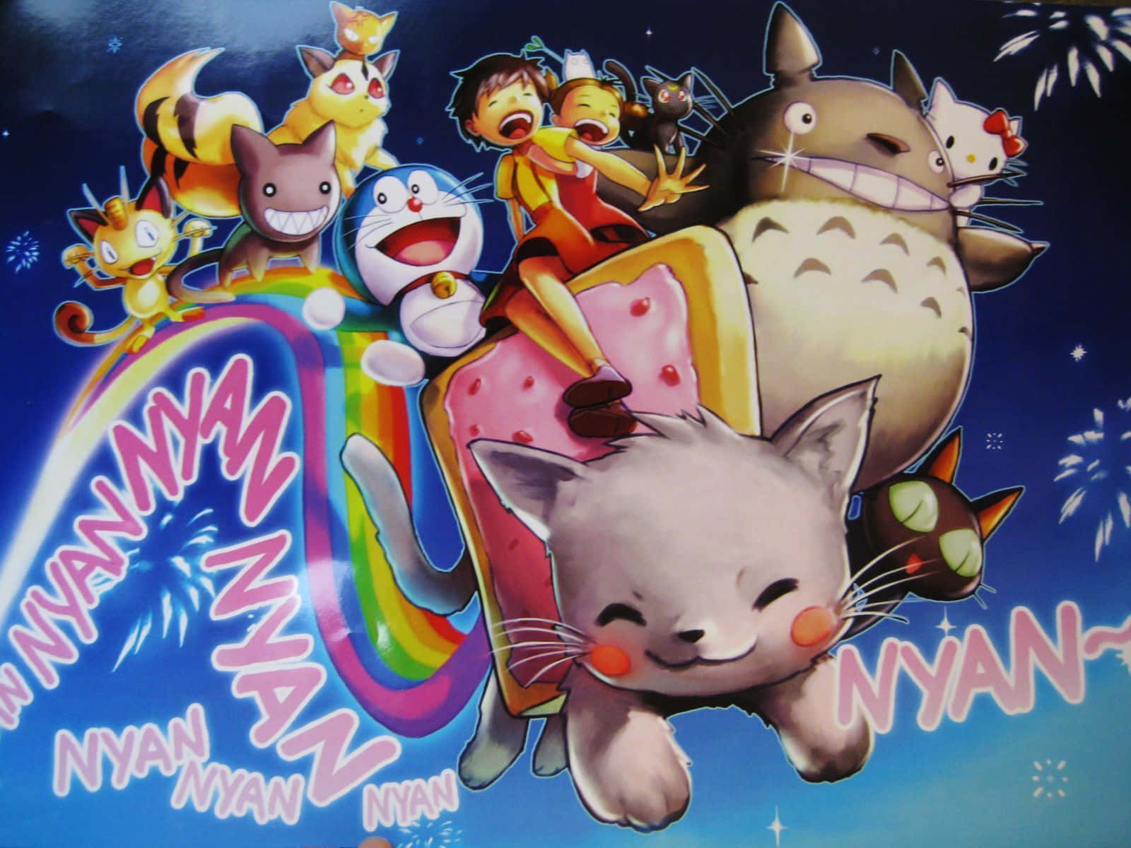 Συλλογή Kawaii Anime Γάτας Ταπετσαρία