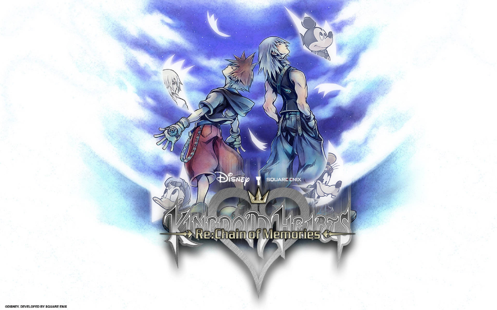 Συναρπαστικοί Χαρακτήρες με το Λογότυπο Kingdom Heart — Anime κινούμενο Ταπετσαρία
