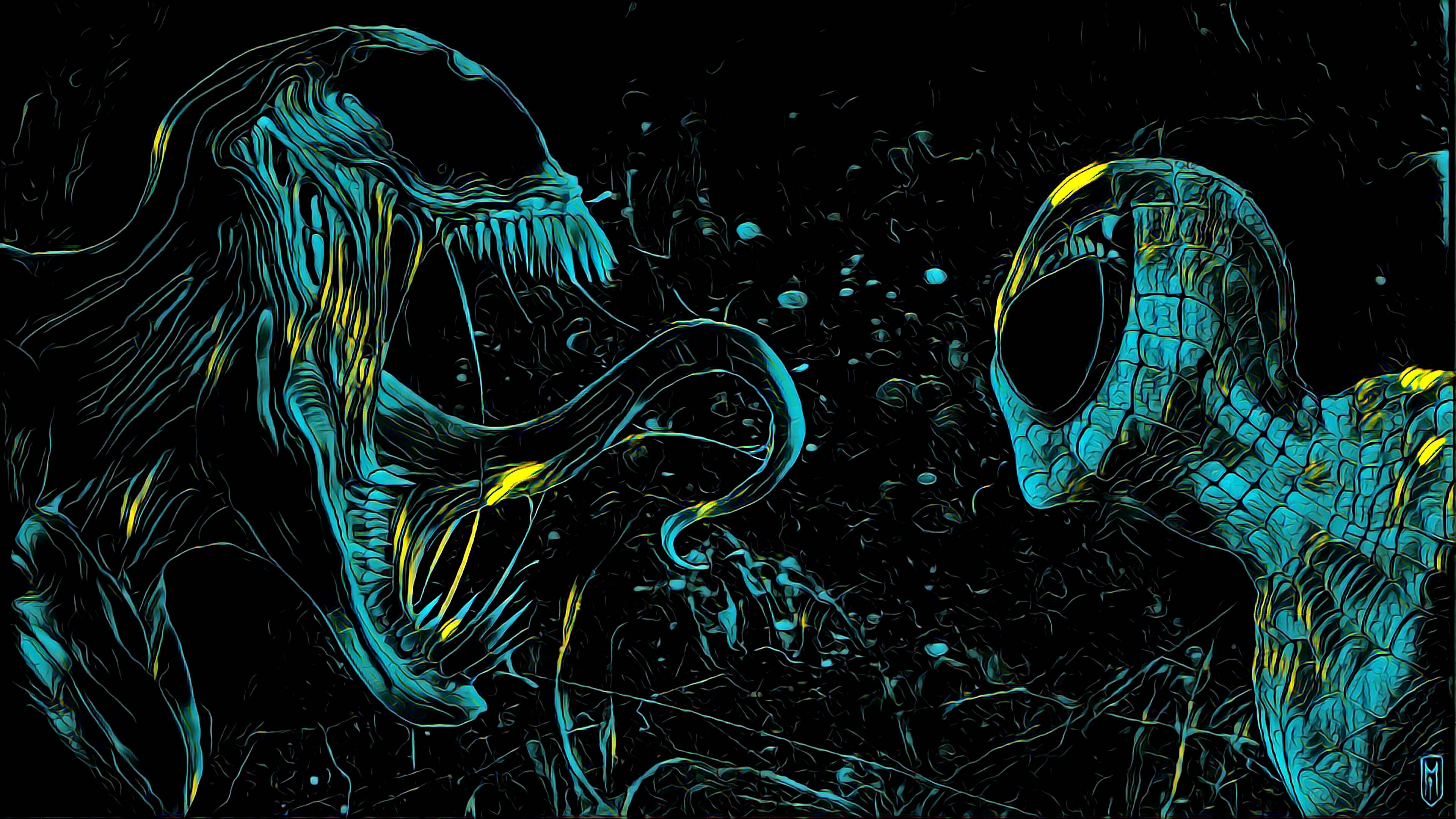 Τeal 4K Ultra HD Venom και Spider-Man Ταπετσαρία