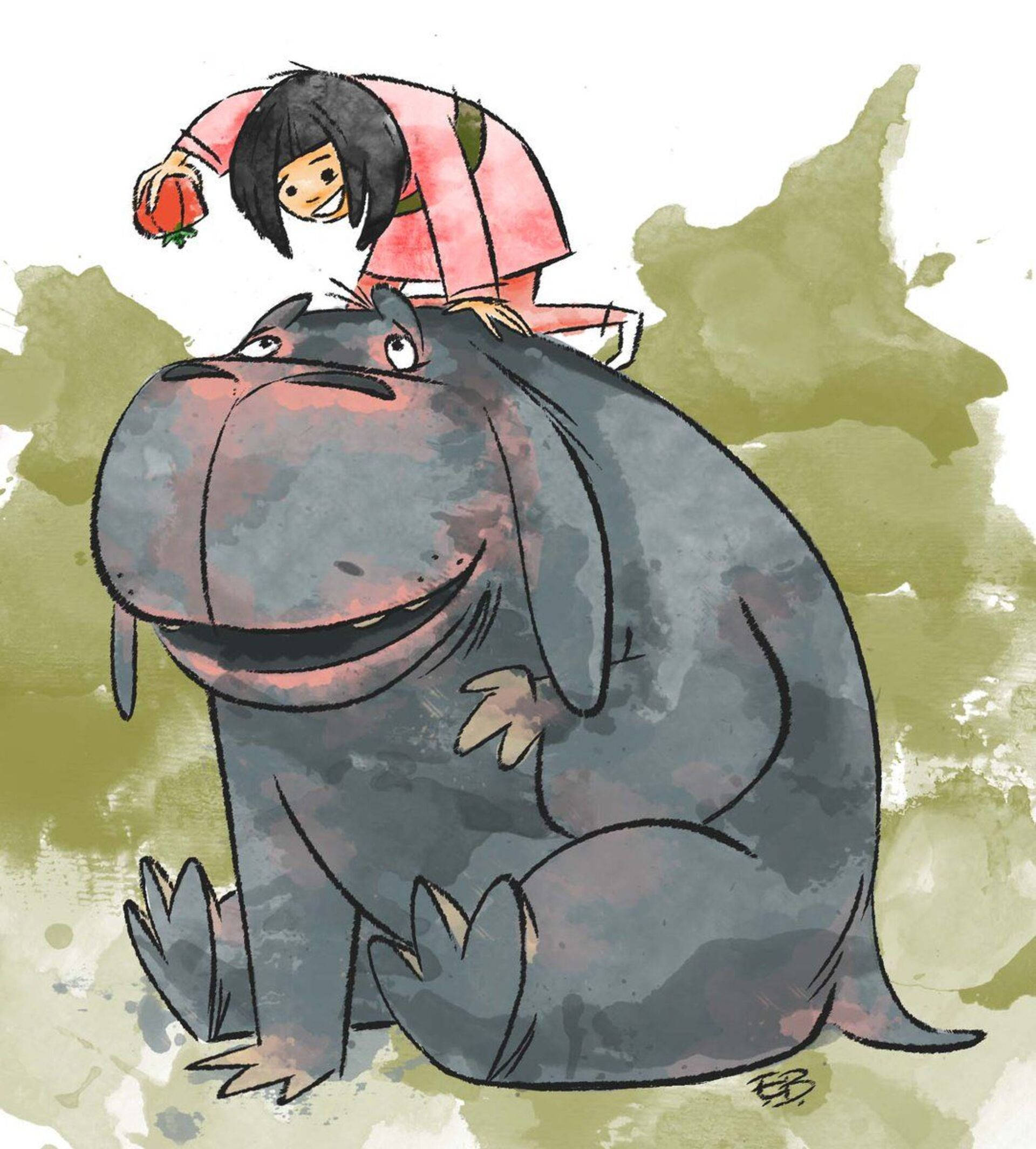 Okja Blotted Cartoon Τέχνη Ταπετσαρία
