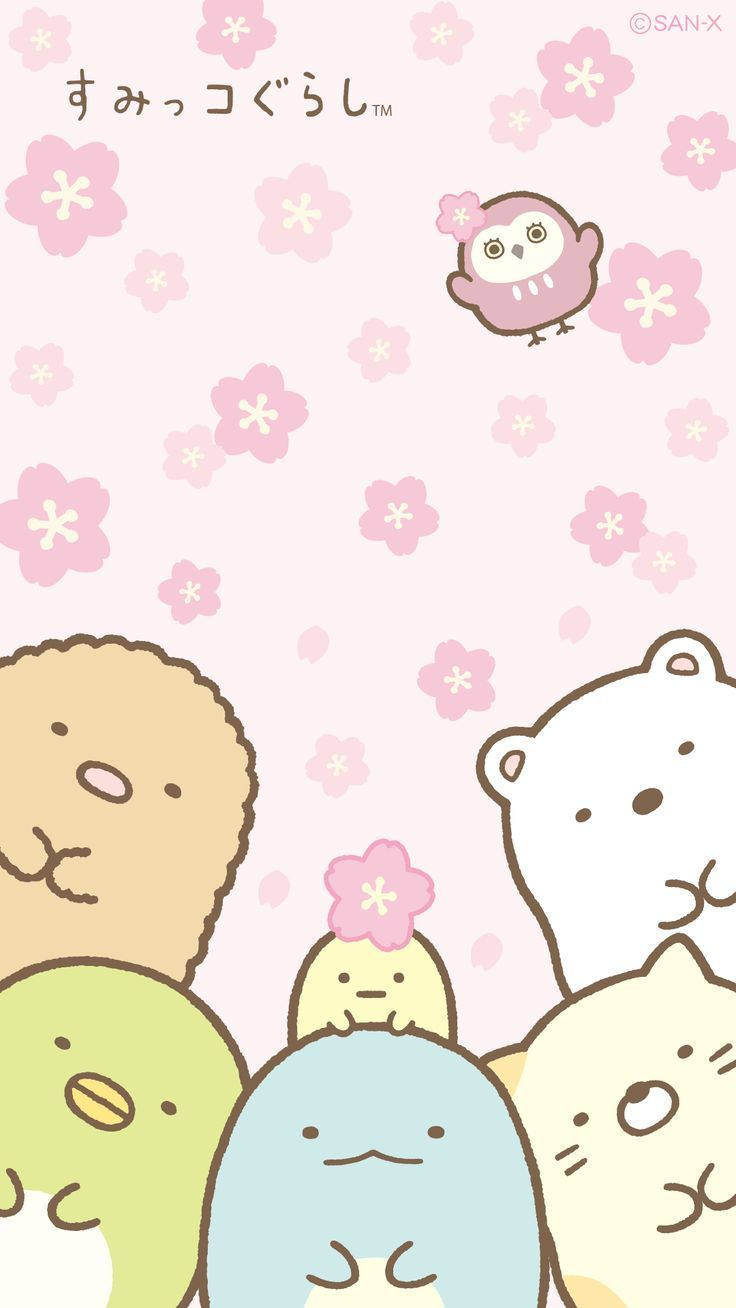 Kawaii sumikko gurashi στρουμπουλοί χαρακτήρες ταπετσαρία. — Kawaii Ταπετσαρία