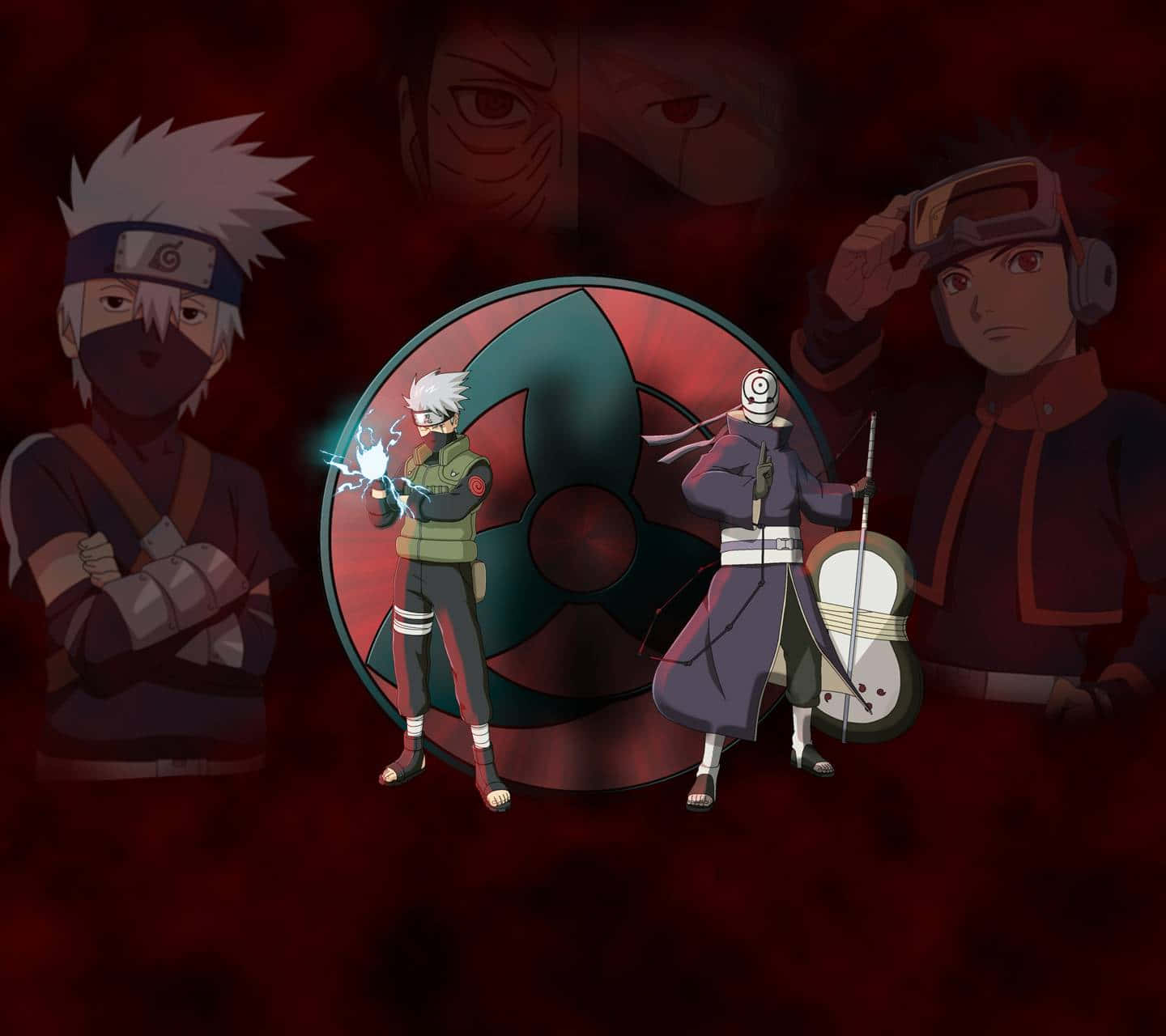 Kakashi και Obito — Naruto iPhone GIF Ταπετσαρία