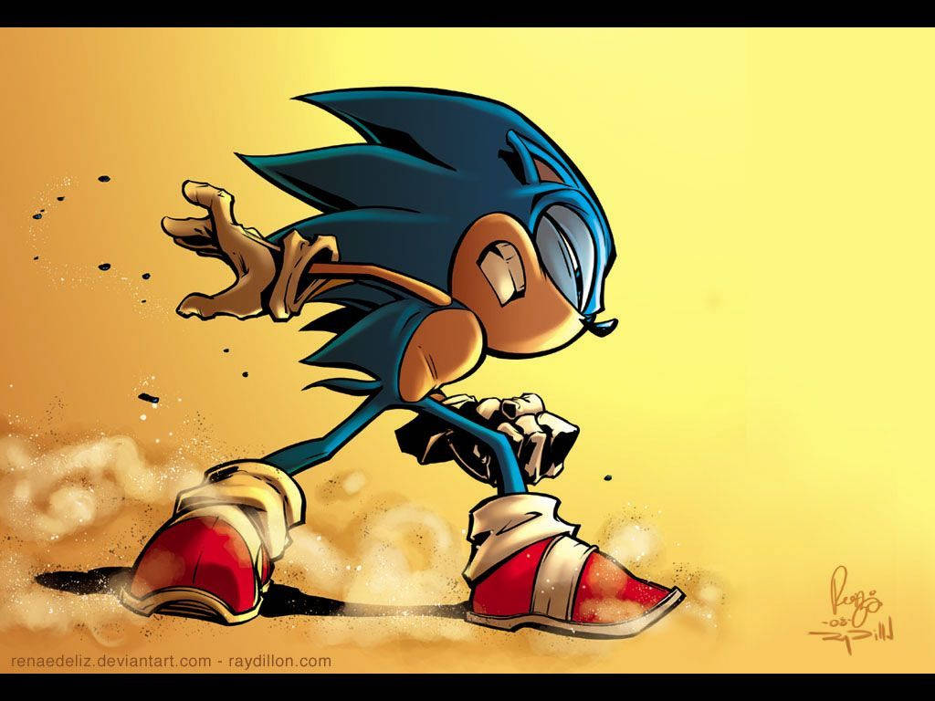 Ο Sonic the Hedgehog σε ταπετσαρία cool καλλιτεχνικού έργου θαυμαστών. — Sonic Ταπετσαρία