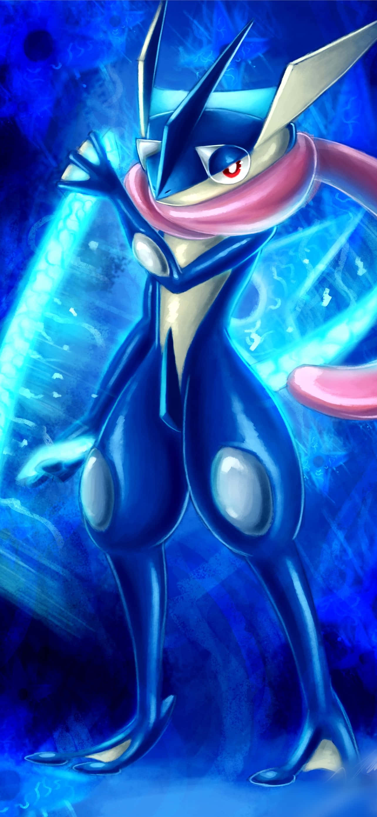 Το Greninja χρησιμοποιεί την ταχύτητα και την ευκινησία του για να θριαμβεύσει στις μάχες! Ταπετσαρία
