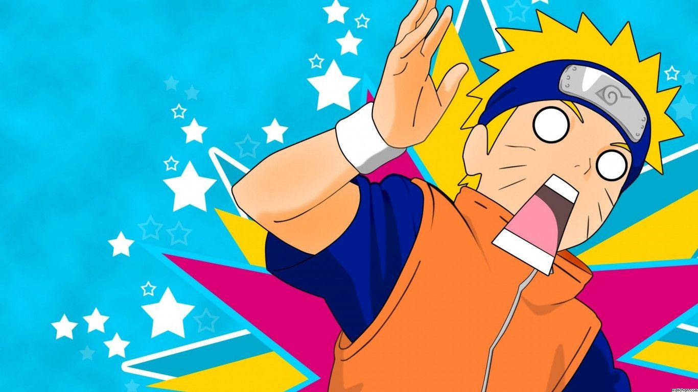 Αστεία φάτσα του Naruto Uzumaki με τη στολή νίντζα του χωριού των φύλλων. — Naruto Ταπετσαρία