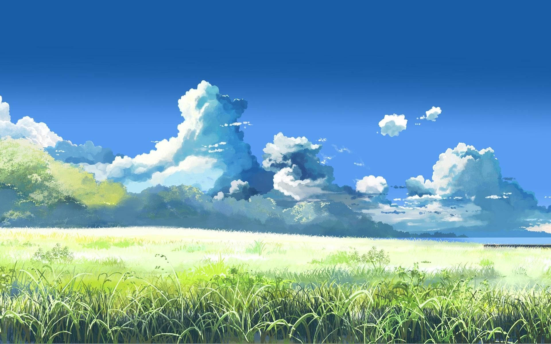 Τοπίο Anime με Λιβάδι Ταπετσαρία