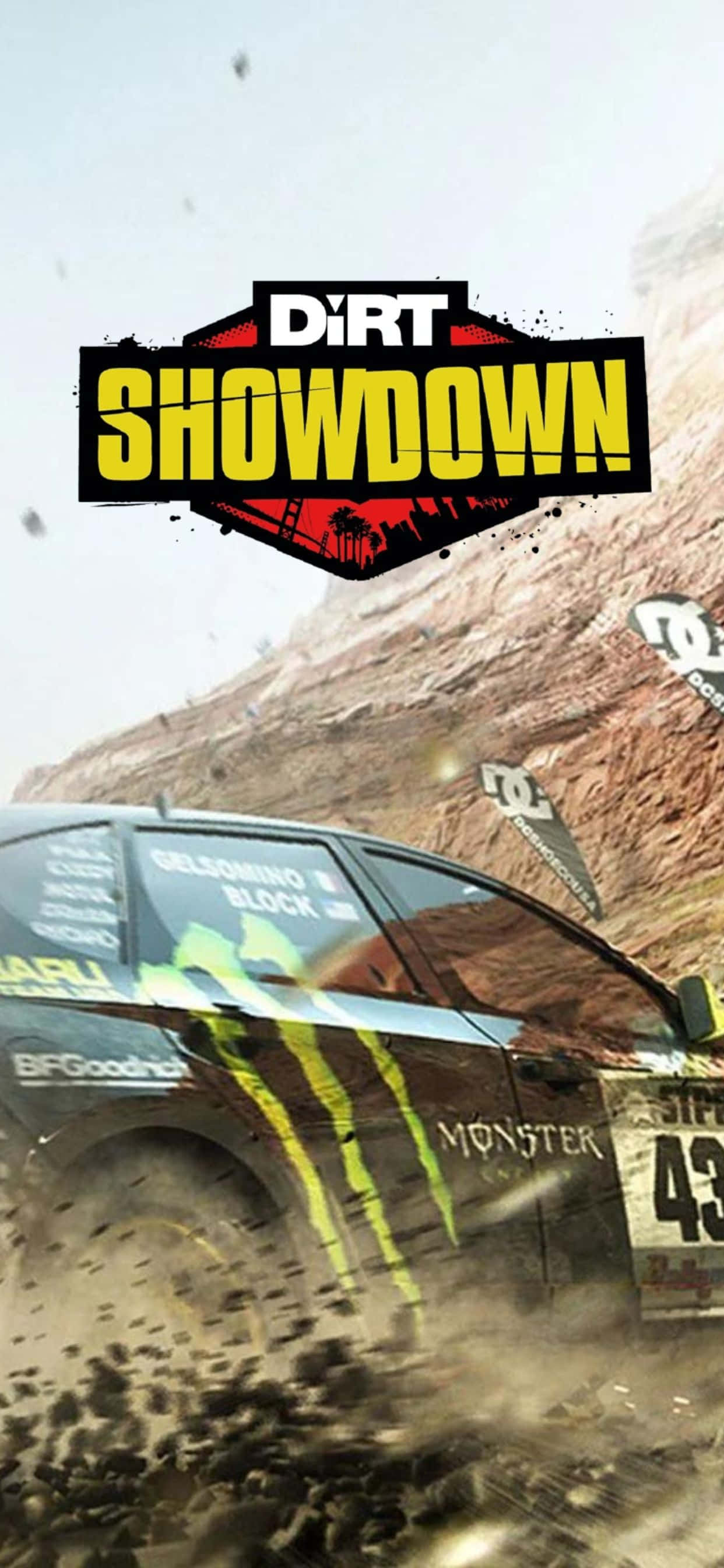 Τρέξτε μέχρι τη γραμμή τερματισμού με το Dirt Showdown του iPhone Xs Max Ταπετσαρία
