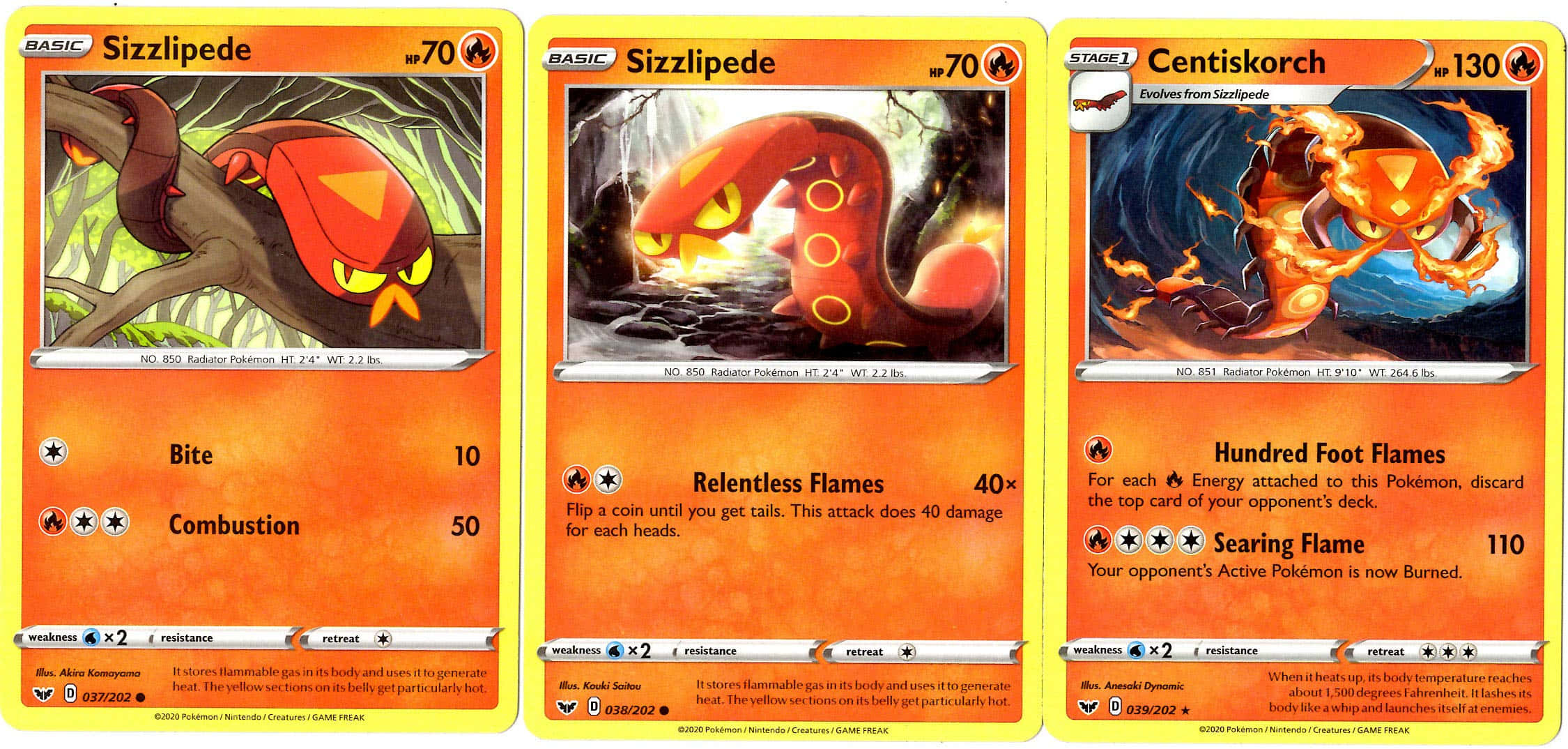 Τρεις Κάρτες Pokemon Sizzlipede Ταπετσαρία
