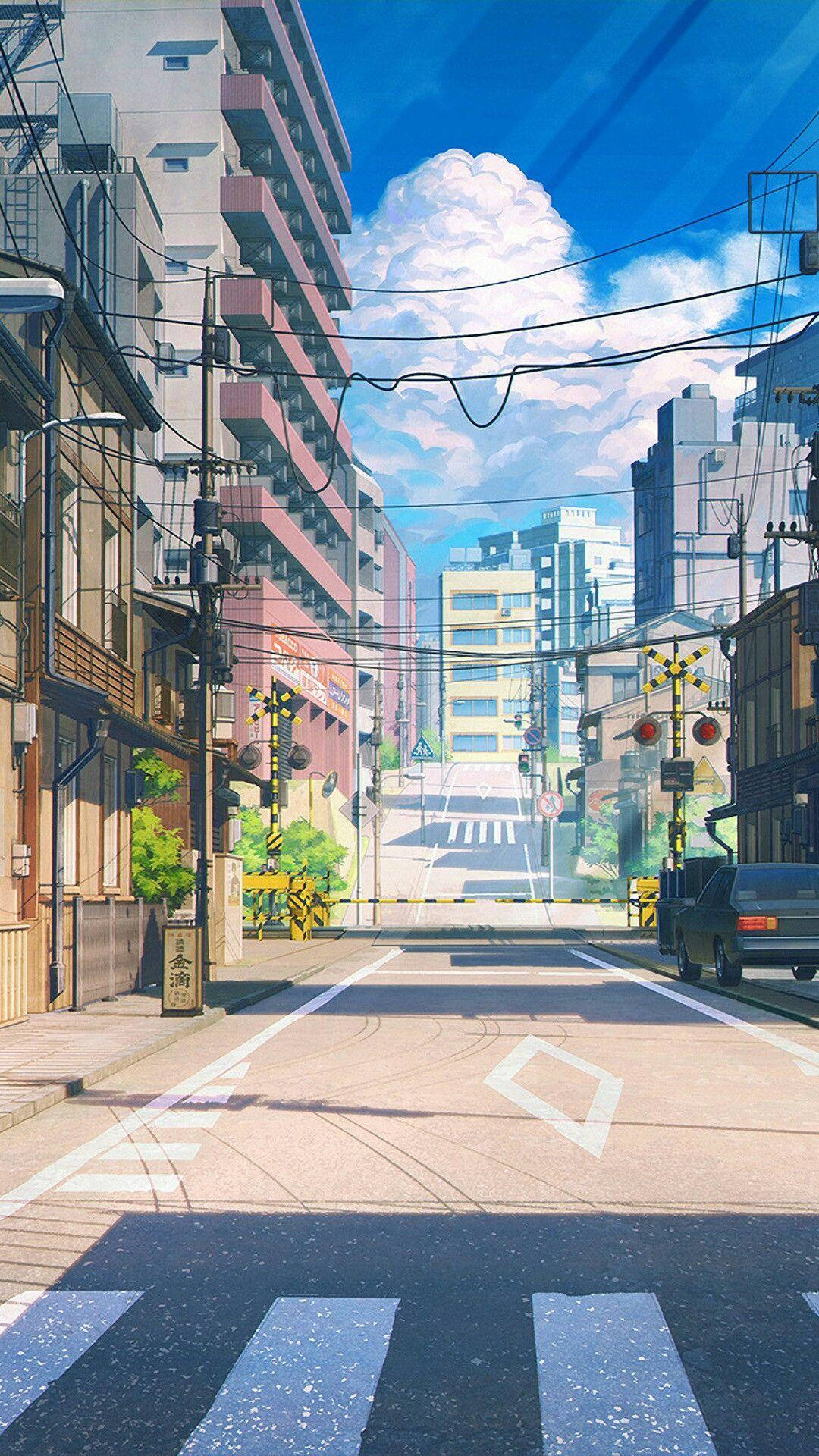 Υπέροχη Ιαπωνική Πόλη Anime Ταπετσαρία