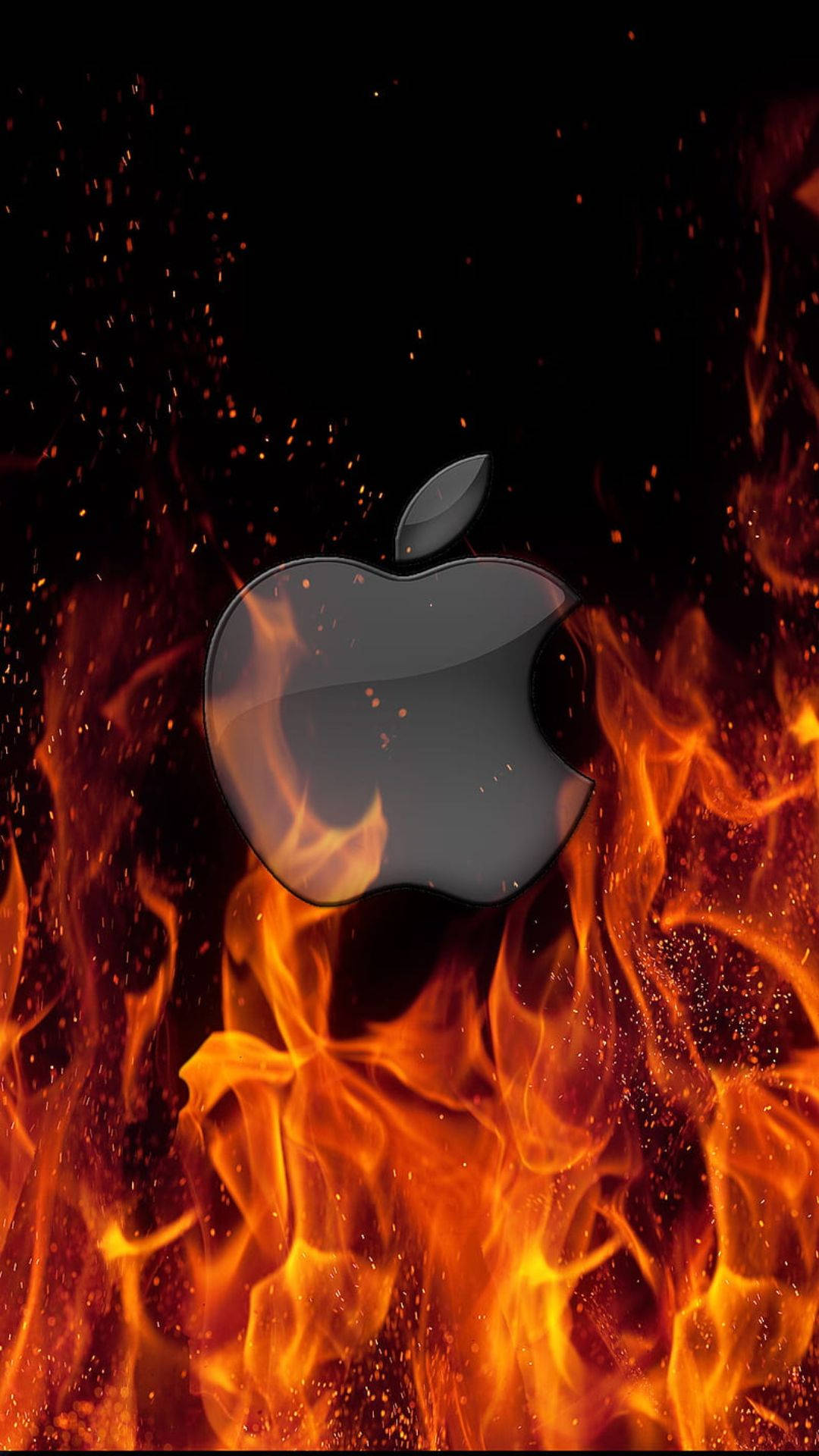 Φλεγόμενο Λογότυπο Apple iPhone Ταπετσαρία