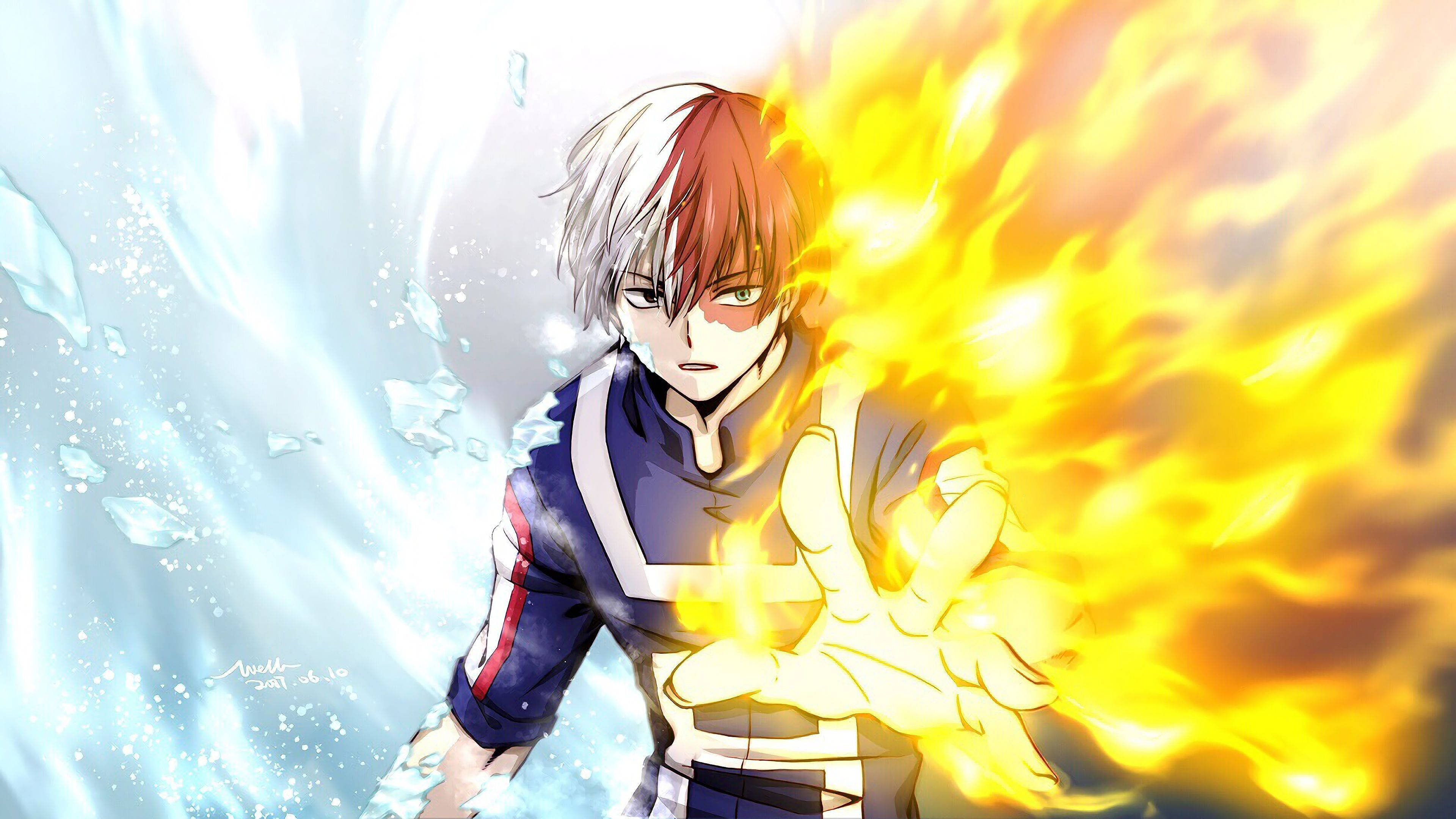 Φλογισμένη Γροθιά Χαριτωμένου Todoroki Ταπετσαρία