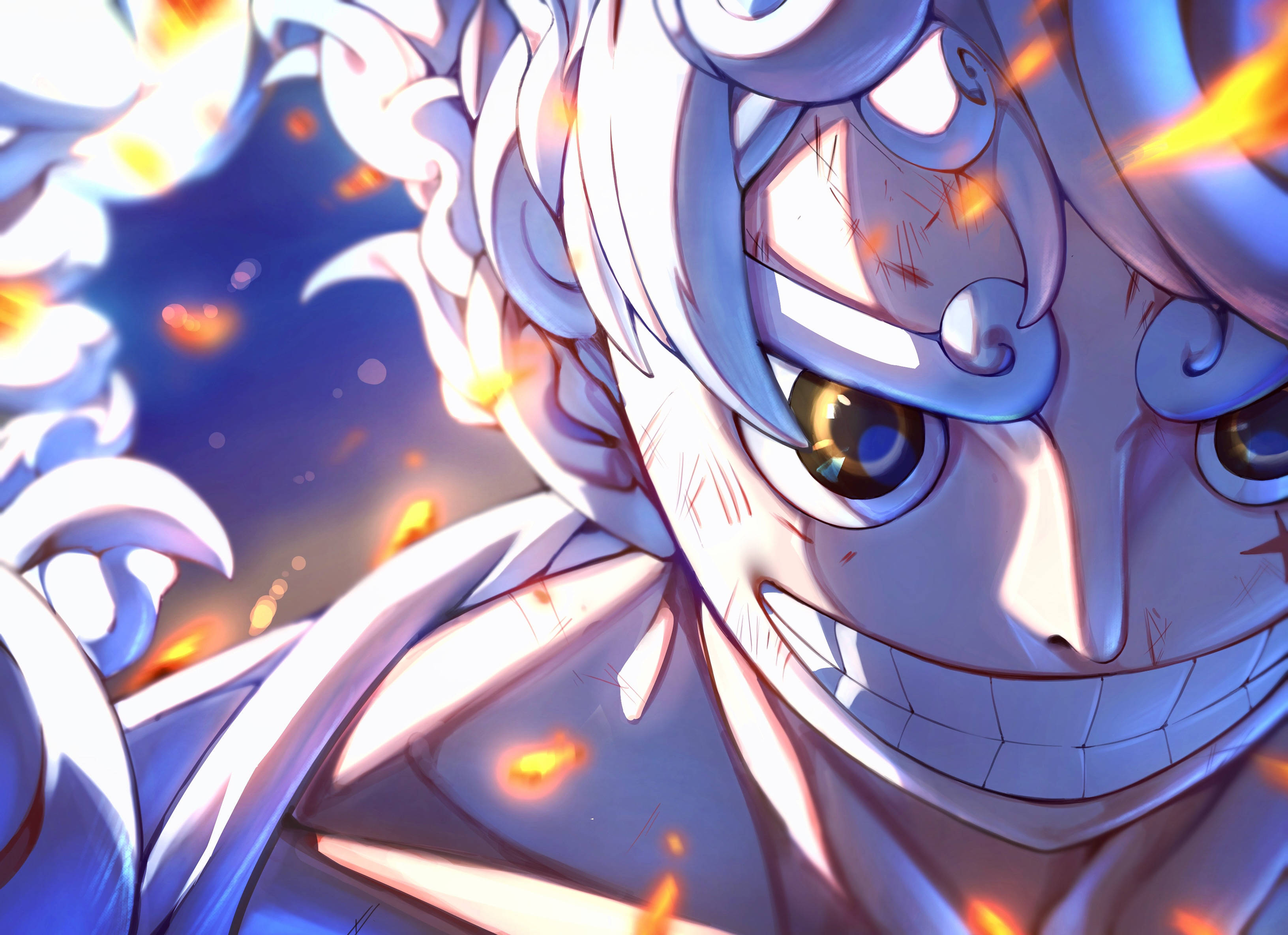 Φλογισμένοι Σπινθήρες με τον Joy Boy Luffy Ταπετσαρία