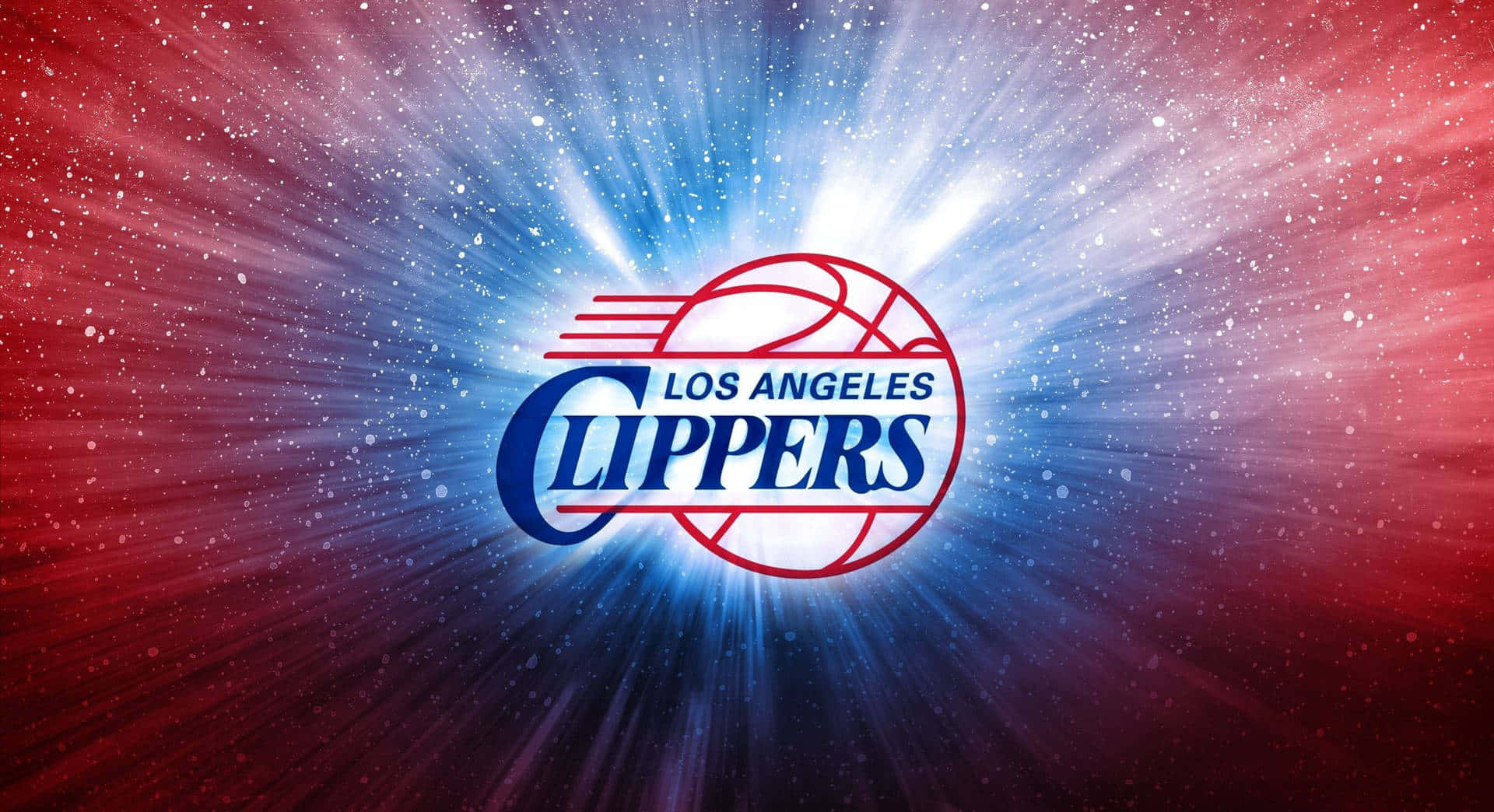 Φωτισμένο Λογότυπο LA Clippers μπροστά σε ένα Αστρικό Γαλαξία Ταπετσαρία