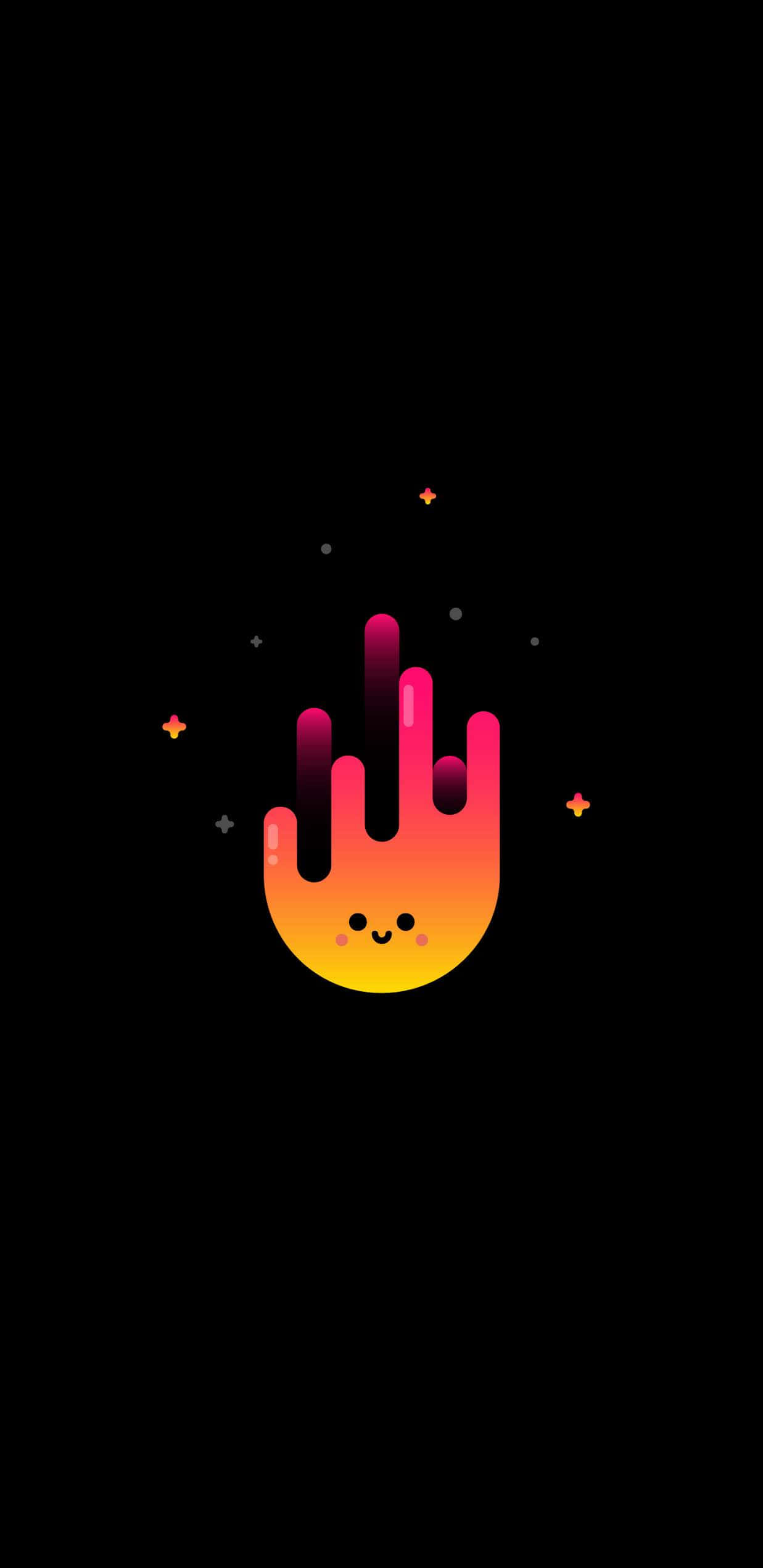 Φόντο AMOLED με Χαριτωμένο Πρόσωπο Φωτιάς Ταπετσαρία