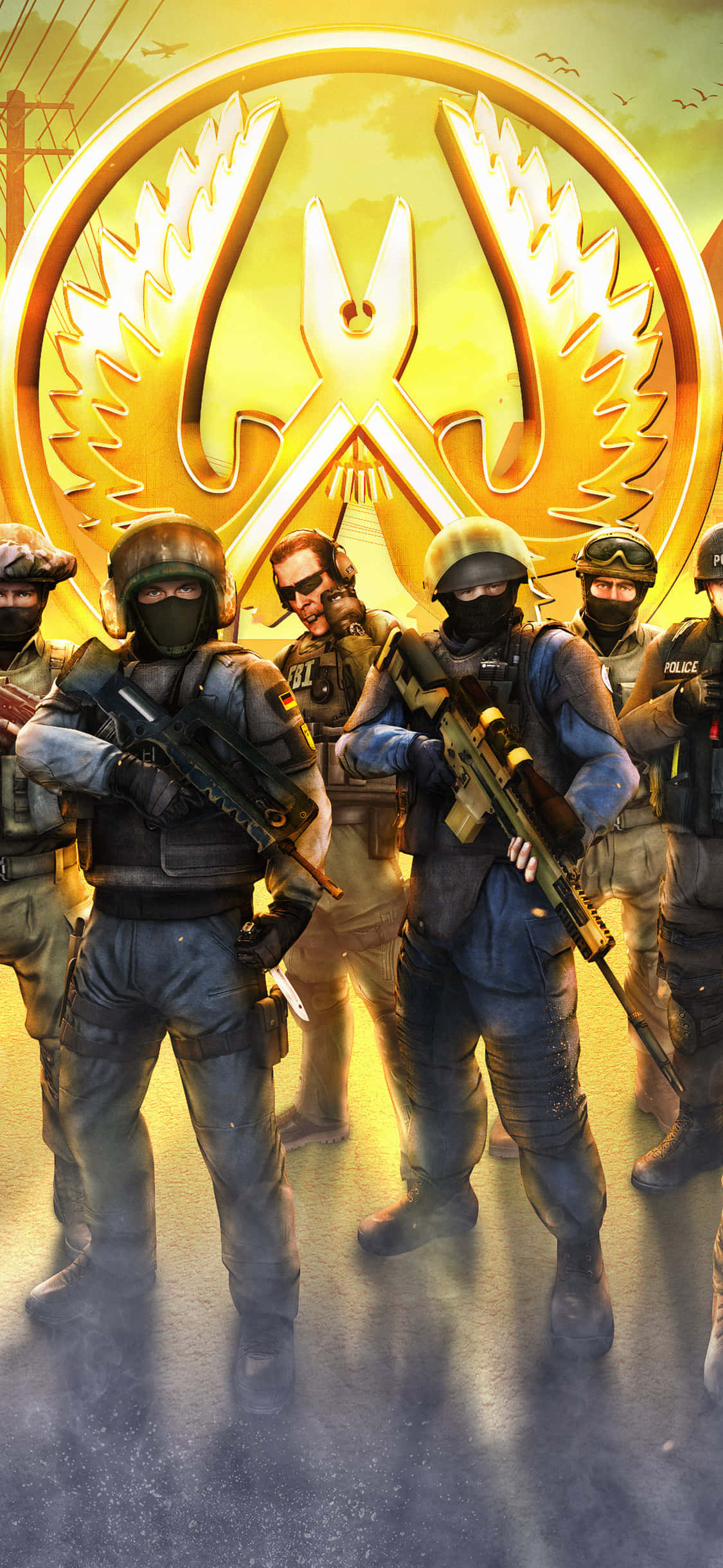 Φόντο Android Counter-strike Global Offensive Αντιτρομοκρατών με Λογότυπο Ταπετσαρία