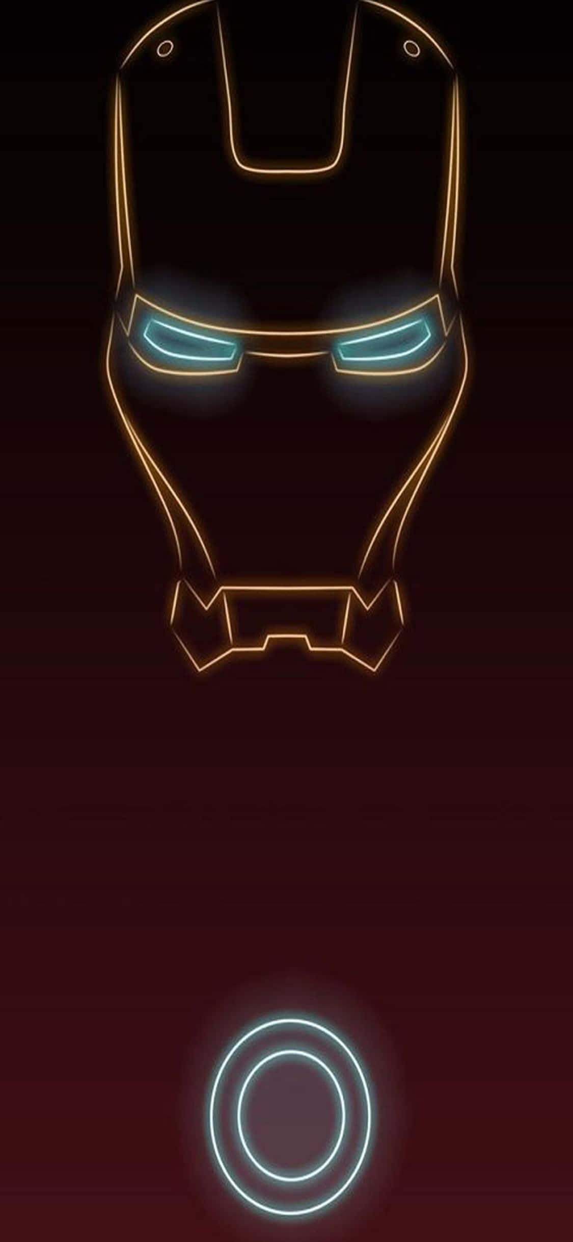 Φόντο iPhone X Iron Man με Σχέδιο Νέον Φωτός Ταπετσαρία