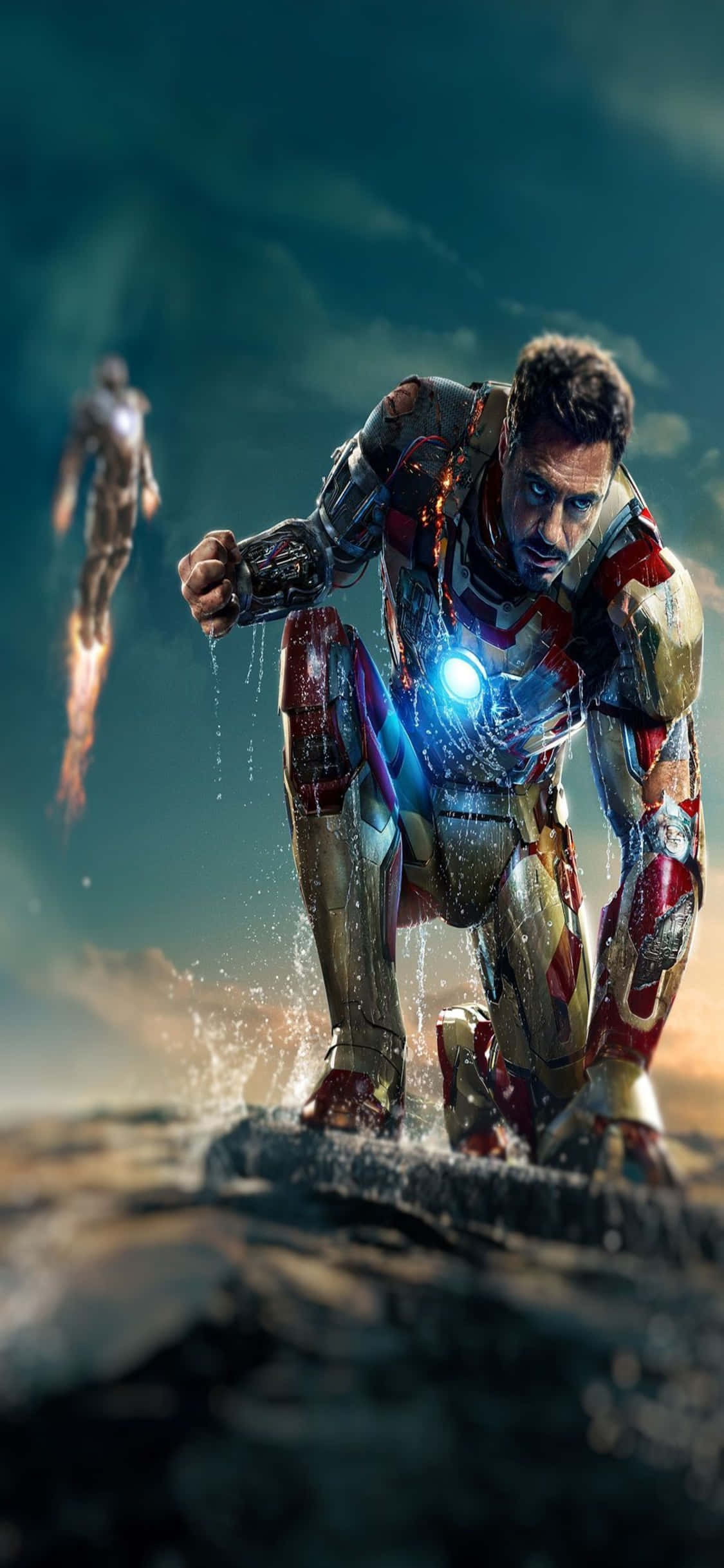 Φόντο iPhone X με Iron Man και Τόνι Σταρκ Χωρίς Κράνος Ταπετσαρία