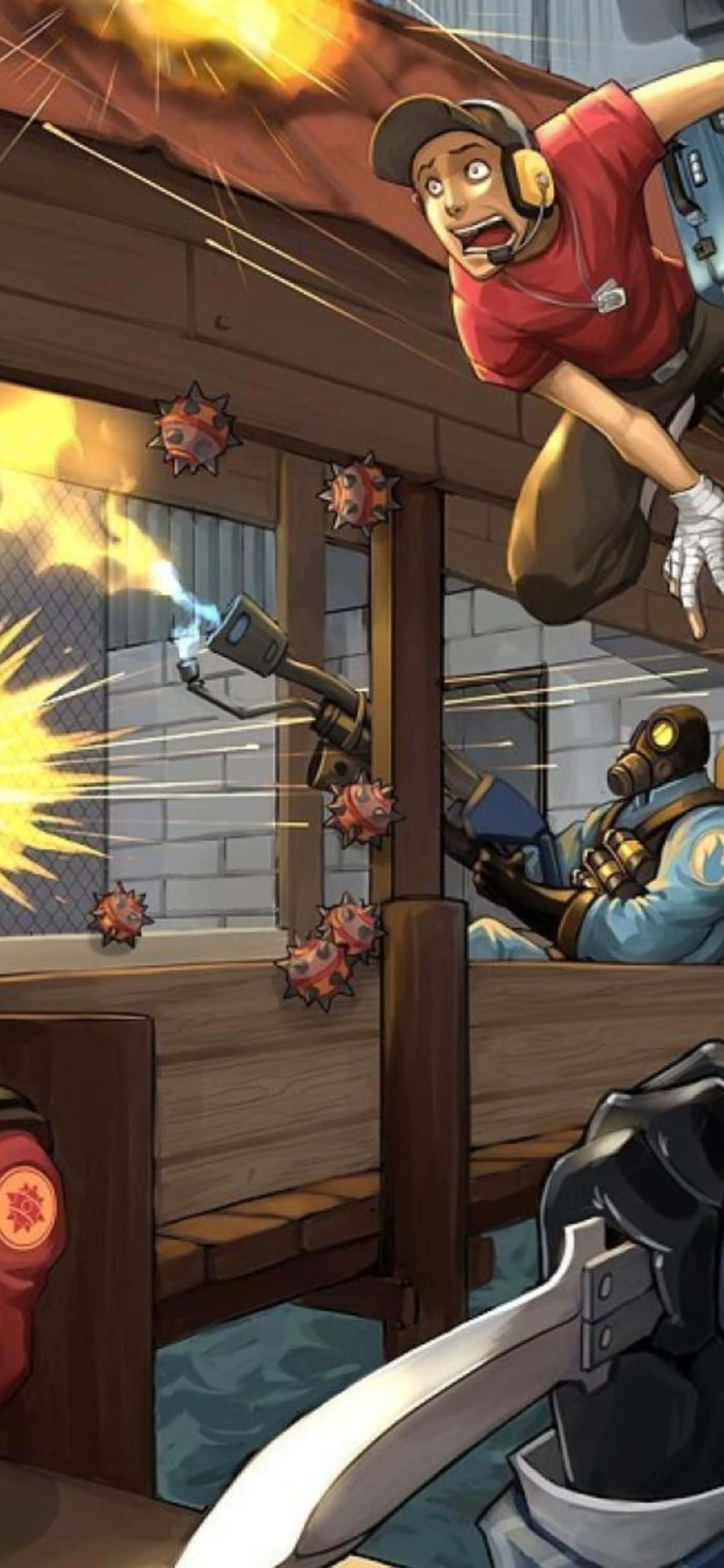 Φόντο iPhone XS με Στυλ Κόμικ Team Fortress 2 Ταπετσαρία