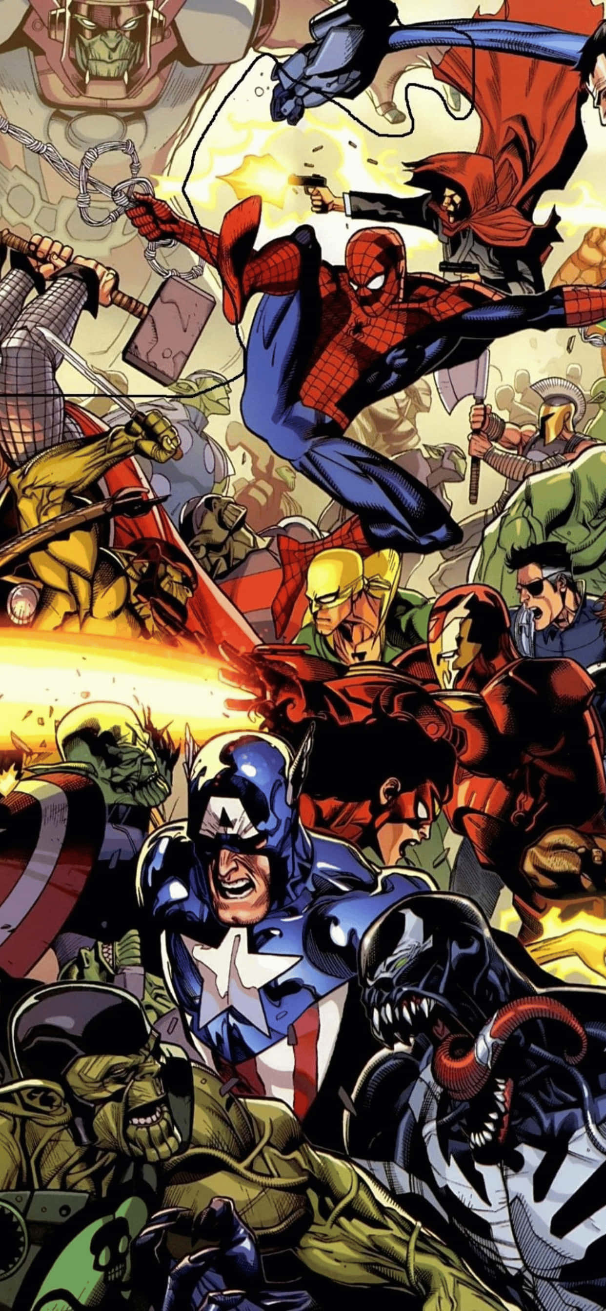 iPhone XS Max Marvel Κόμικ Καλλιτεχνικό Στυλ Φόντο Ταπετσαρία