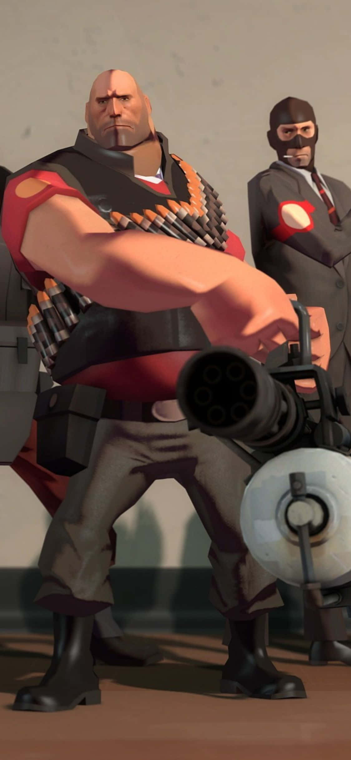 Φόντο iPhone XS Team Fortress 2 Heavy With Spy Ταπετσαρία