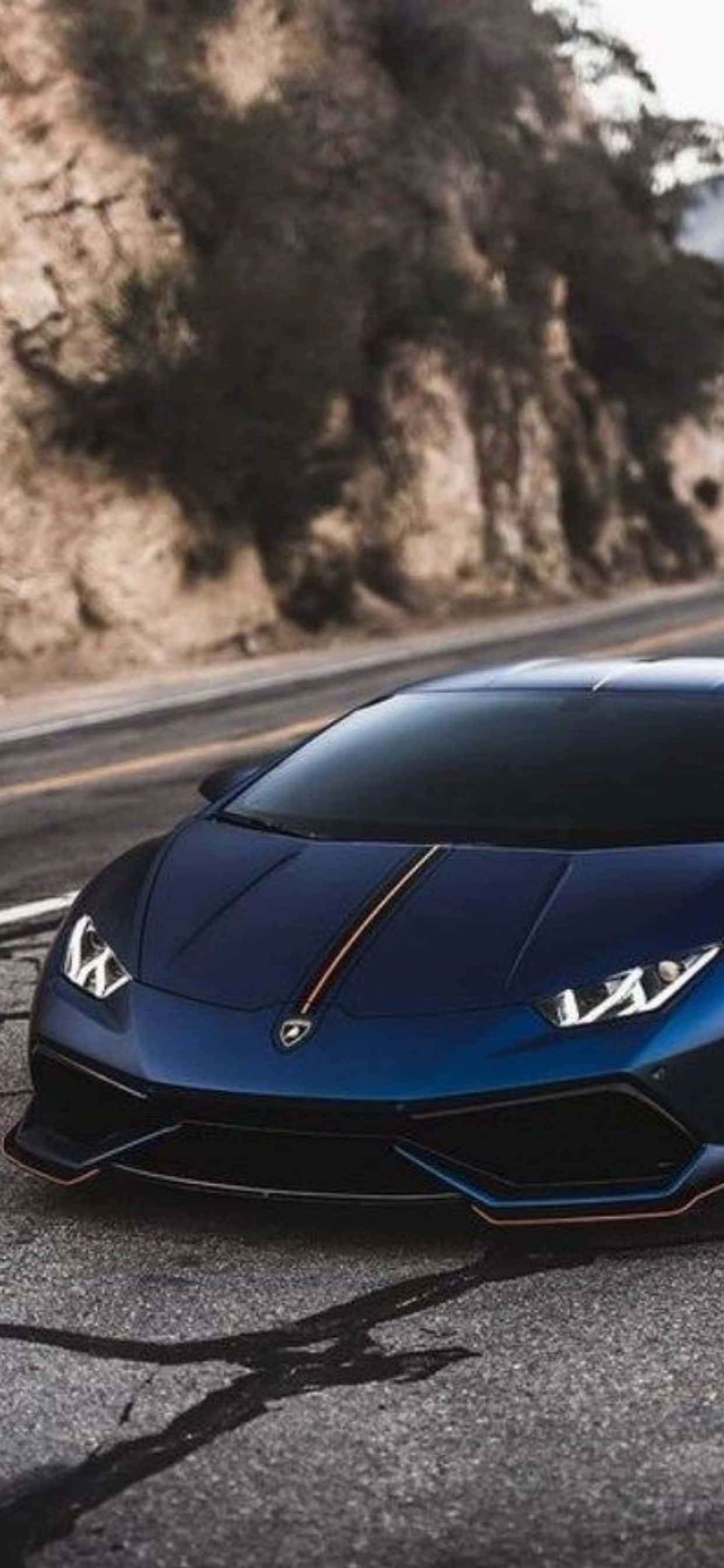 Φόντο iPhone XS Max Lamborghini Blue Huracan Ταπετσαρία
