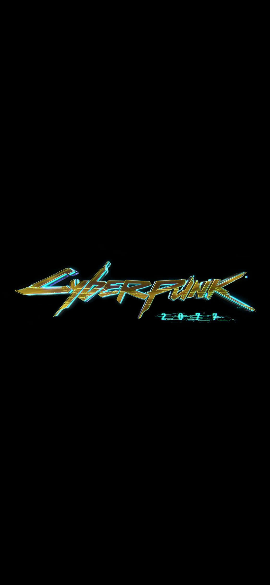 iPhone XS Max Cyberpunk 2077 Λογότυπο Μαύρο Φόντο Ταπετσαρία